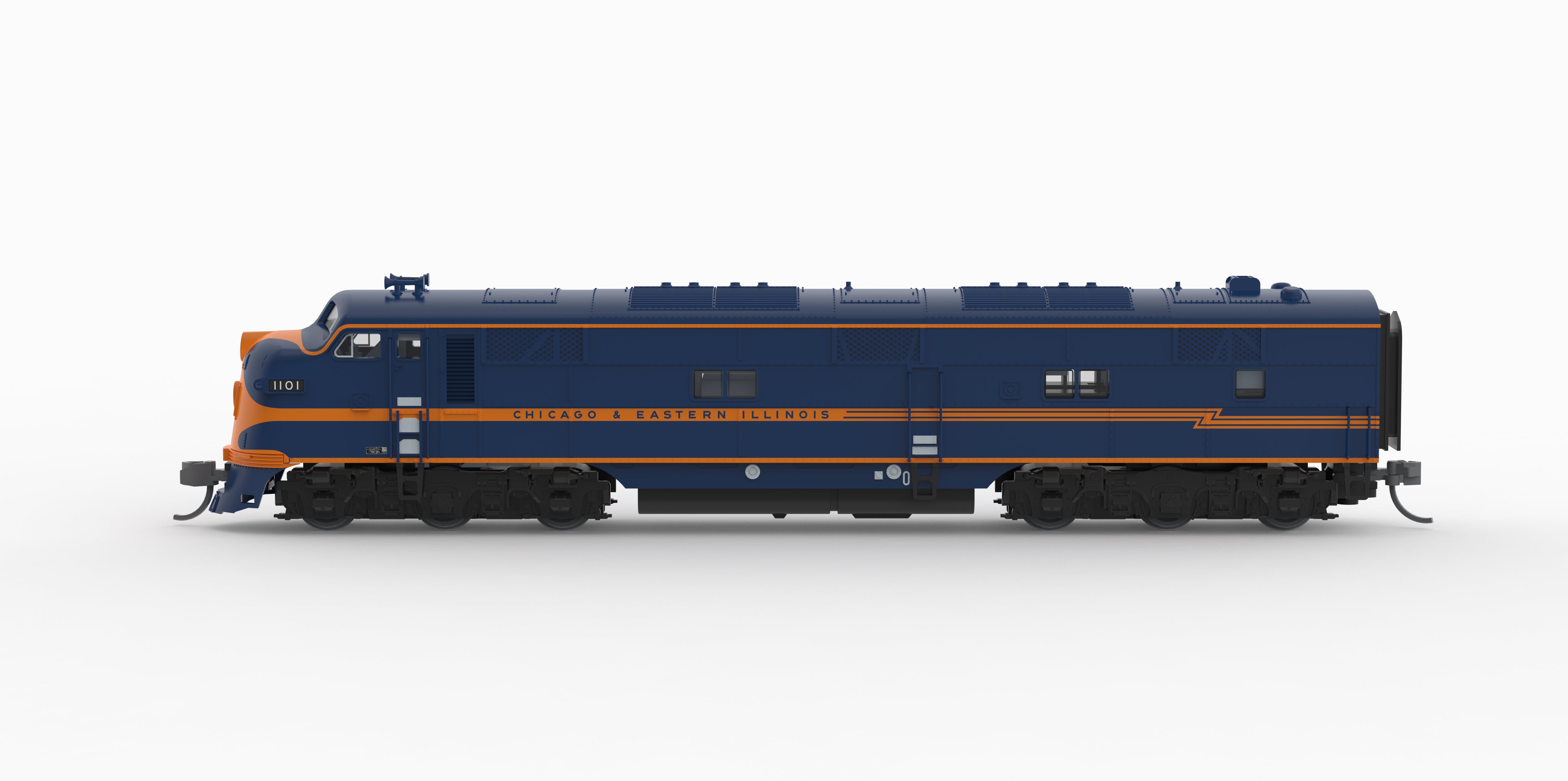 10252 EMD E7A, C&EI 1100, Blue & Orange, No-Sound / DCC-Ready, N (Pioneer Trains Exclusive)