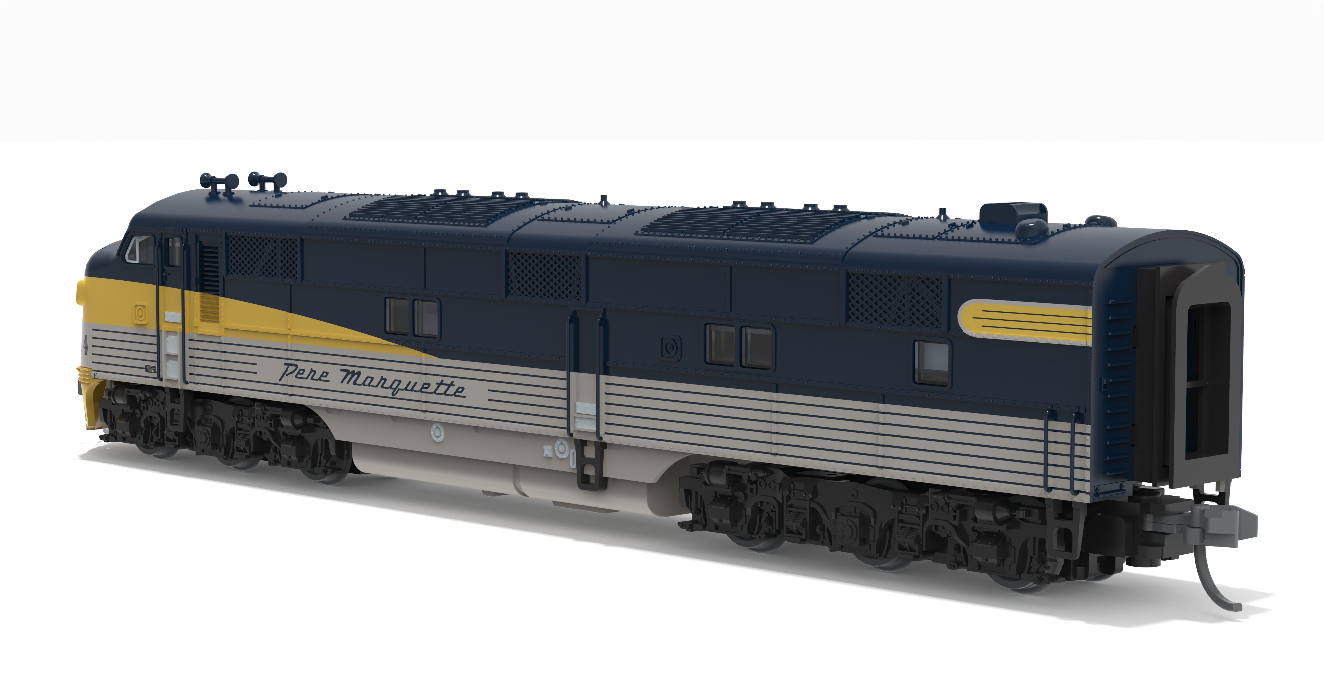10227 EMD E7A, Pere Marquette #106, Tri-Color Streamliner Scheme, No-Sound / DCC-Ready, N