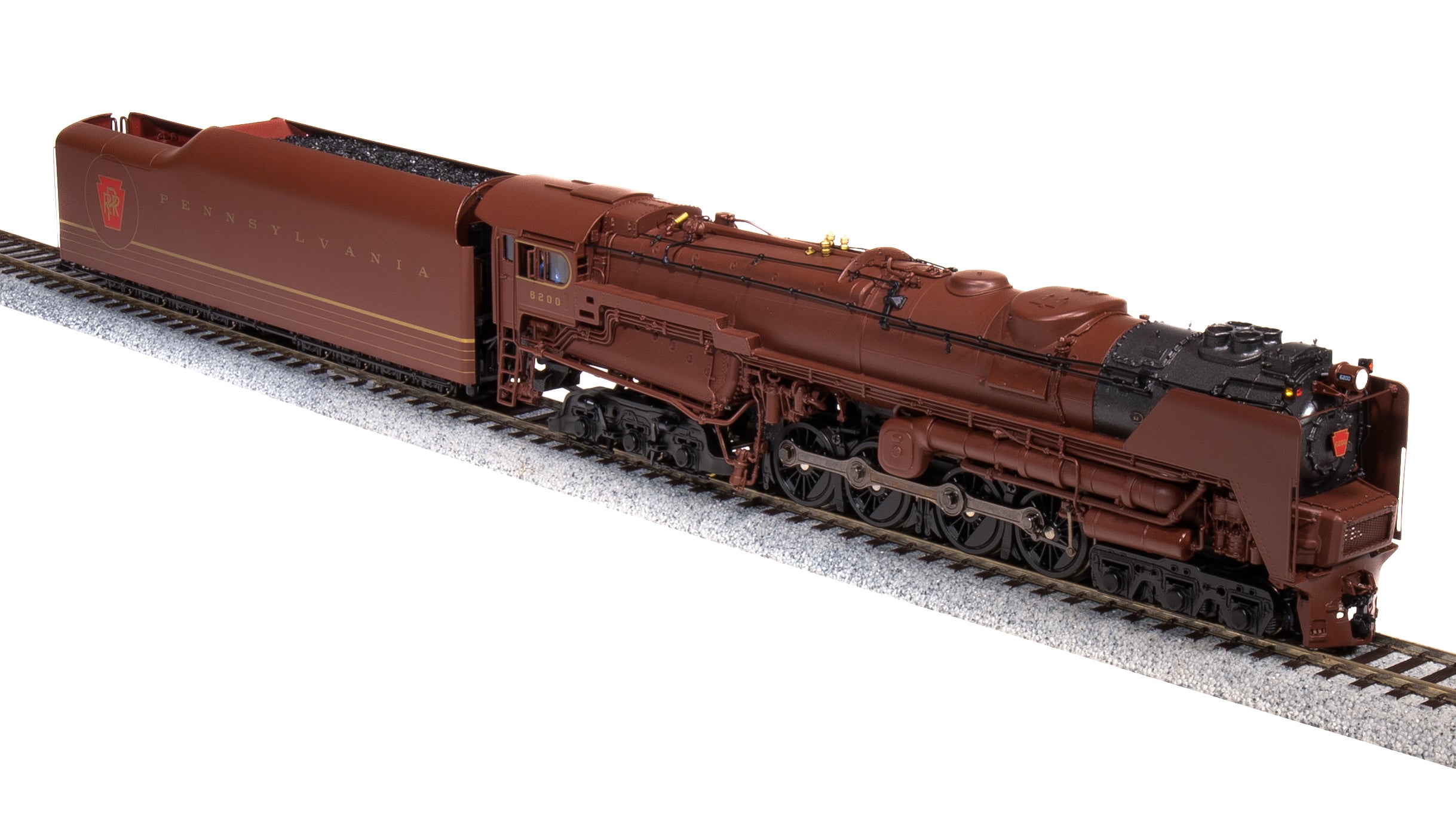 6188 PRR S2 6-8-6 Turbine #6200, Tuscan Red w/ 5-Stripes, w/ Large Smoke Deflectors, Paragon4 Sound/DC/DCC, Smoke, HO (Fantasy Paint Scheme) Default Title