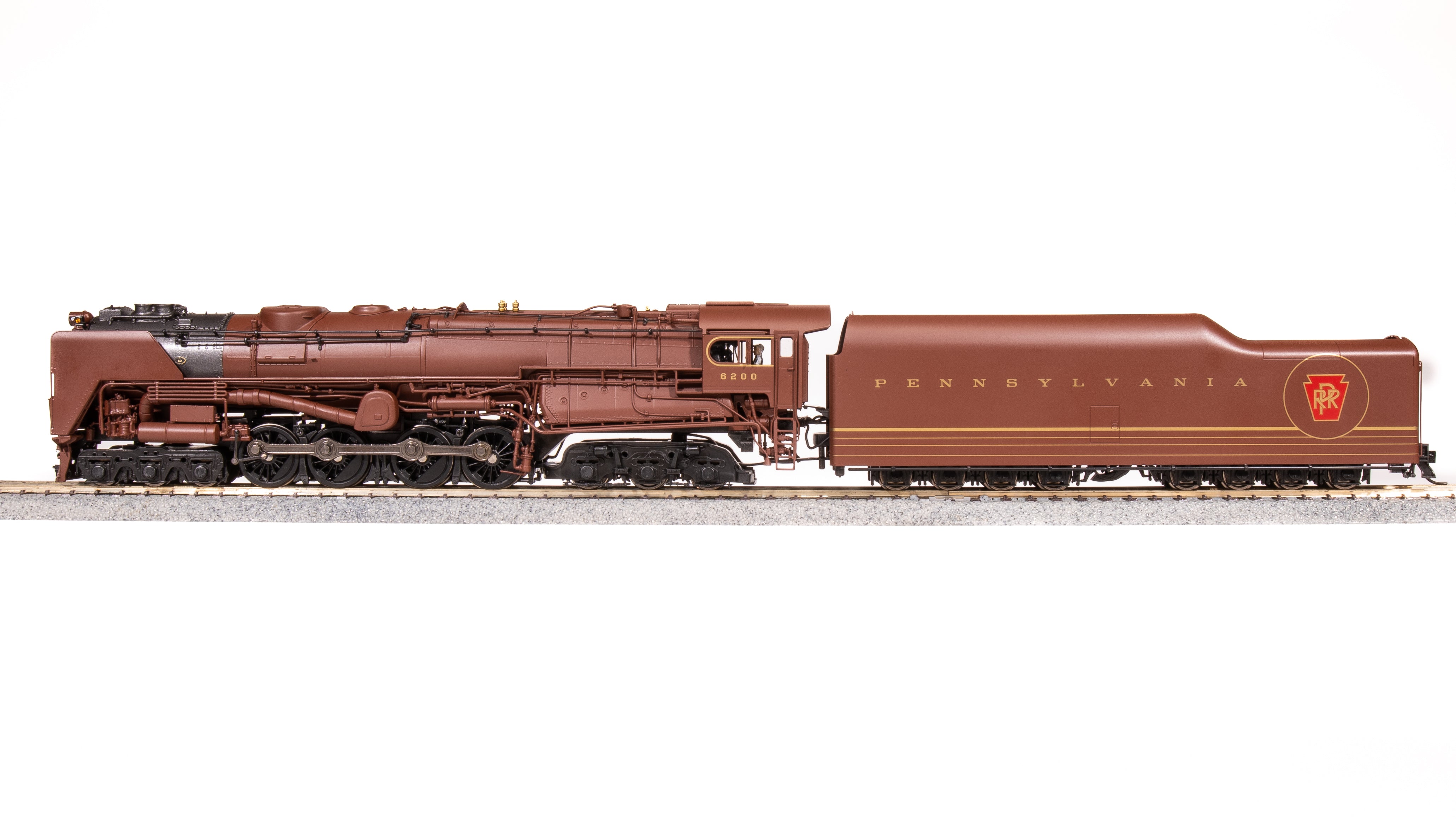 6188 PRR S2 6-8-6 Turbine #6200, Tuscan Red w/ 5-Stripes, w/ Large Smoke Deflectors, Paragon4 Sound/DC/DCC, Smoke, HO (Fantasy Paint Scheme) Default Title