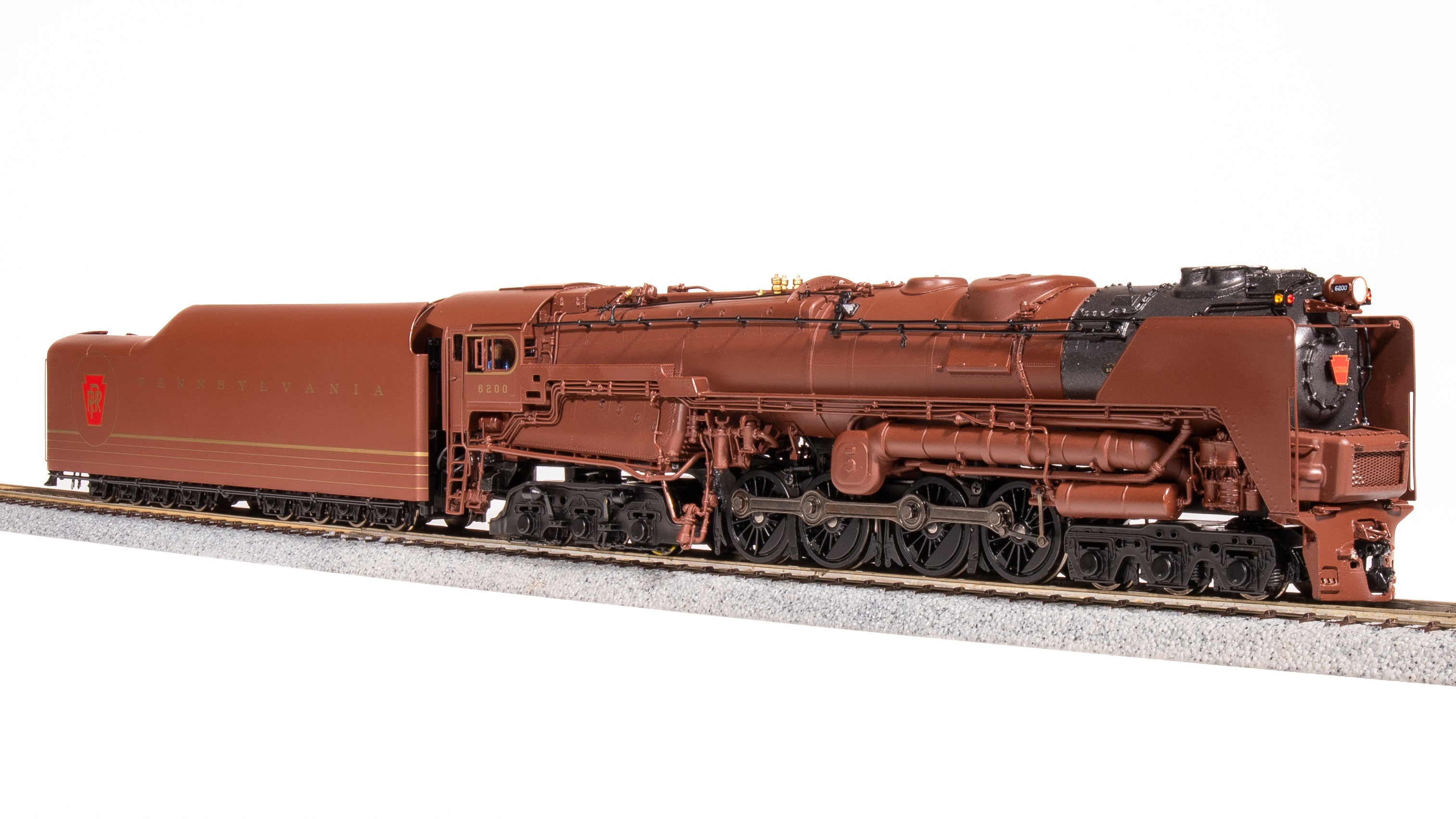 6188 PRR S2 6-8-6 Turbine #6200, Tuscan Red w/ 5-Stripes, w/ Large Smoke Deflectors, Paragon4 Sound/DC/DCC, Smoke, HO (Fantasy Paint Scheme) Default Title