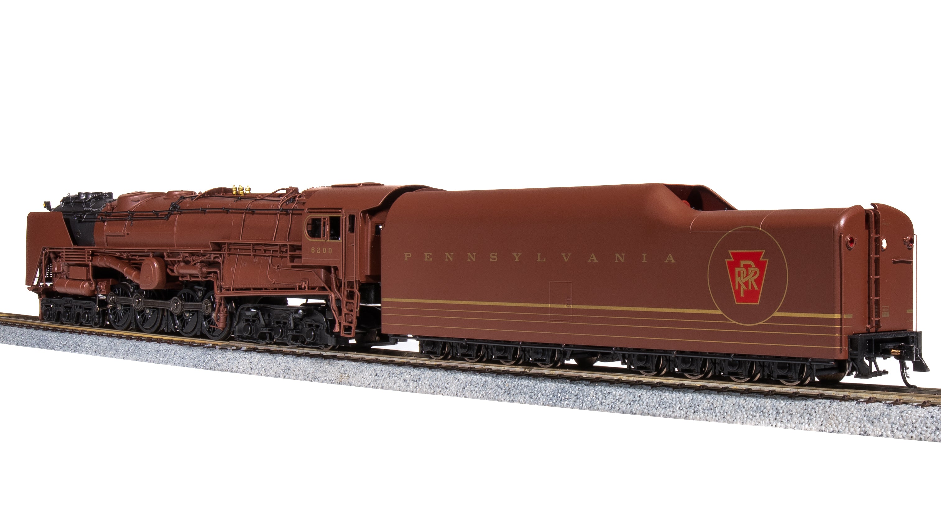 6188 PRR S2 6-8-6 Turbine #6200, Tuscan Red w/ 5-Stripes, w/ Large Smoke Deflectors, Paragon4 Sound/DC/DCC, Smoke, HO (Fantasy Paint Scheme) Default Title