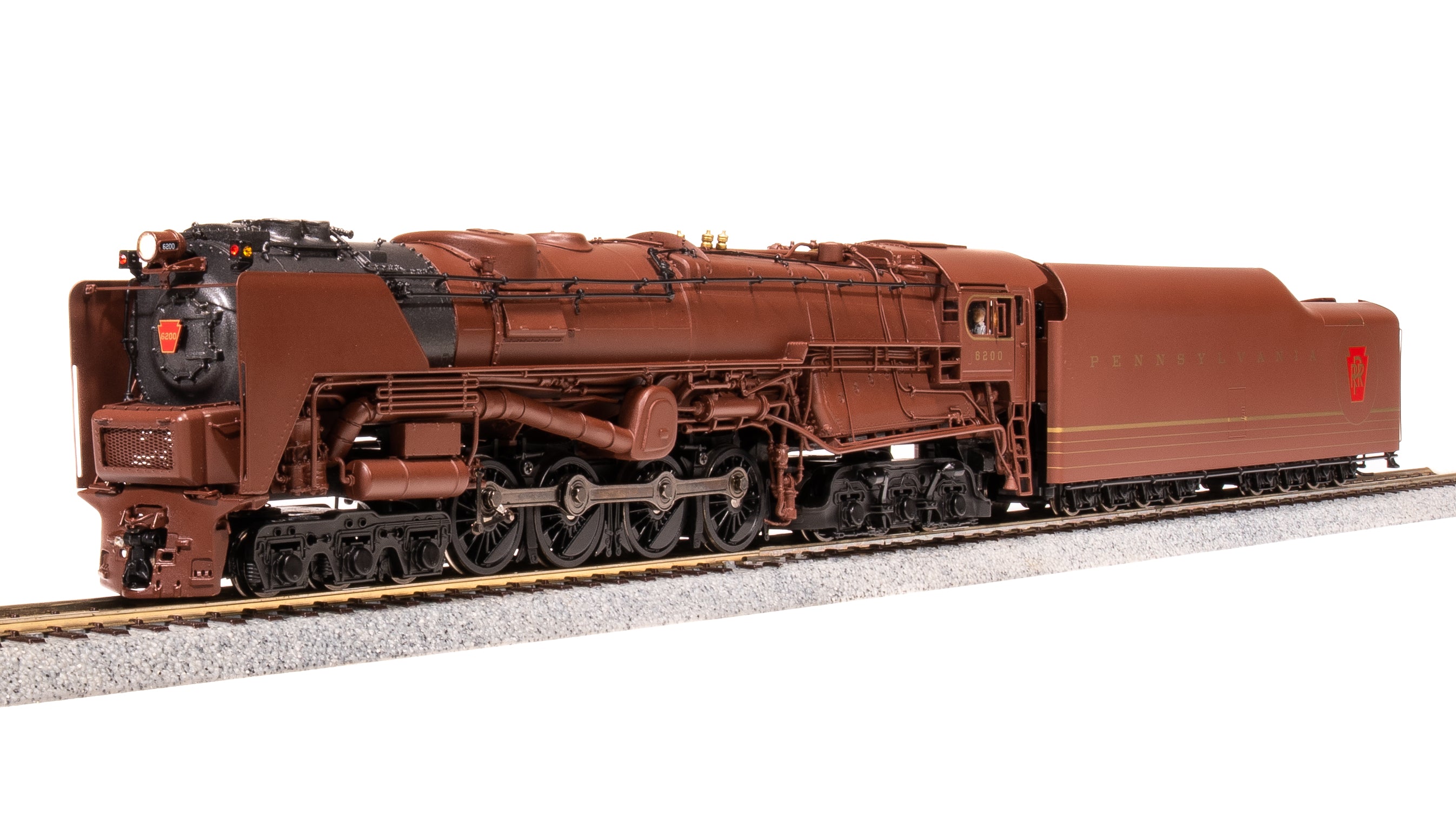 6188 PRR S2 6-8-6 Turbine #6200, Tuscan Red w/ 5-Stripes, w/ Large Smoke Deflectors, Paragon4 Sound/DC/DCC, Smoke, HO (Fantasy Paint Scheme) Default Title