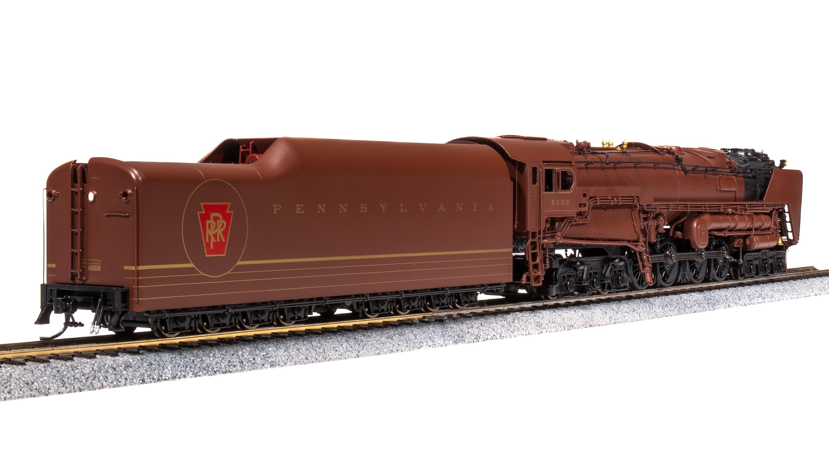 6188 PRR S2 6-8-6 Turbine #6200, Tuscan Red w/ 5-Stripes, w/ Large Smoke Deflectors, Paragon4 Sound/DC/DCC, Smoke, HO (Fantasy Paint Scheme) Default Title