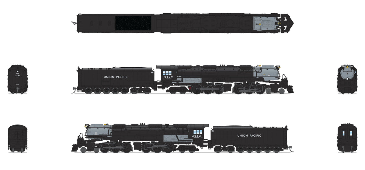 REFURBISHED R8650 UP Challenger 4-6-6-4, #3942, Black & Graphite, Coal Tender, No-Sound / DCC-Ready, N