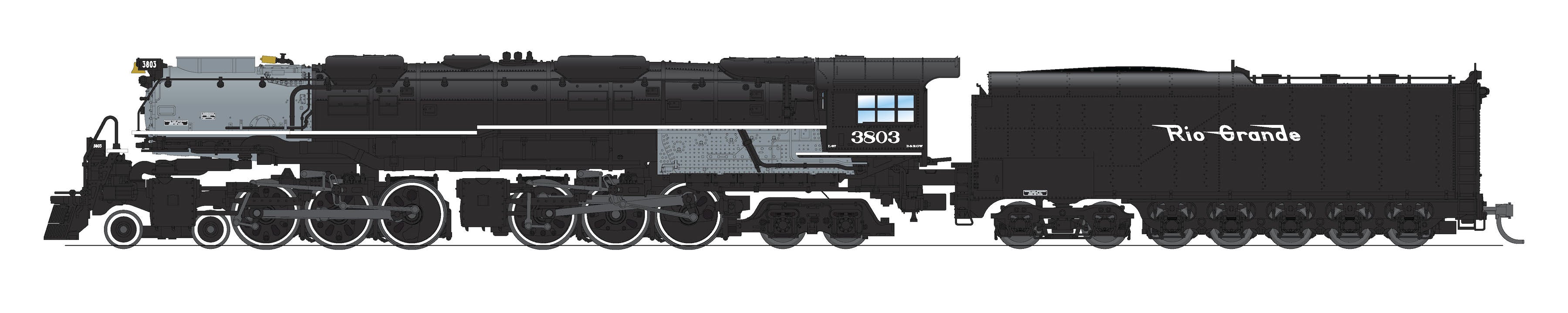 REFURBISHED R8658 D&RGW Challenger 4-6-6-4, #3805, Black & Graphite, Coal Tender, No-Sound / DCC-Ready, N