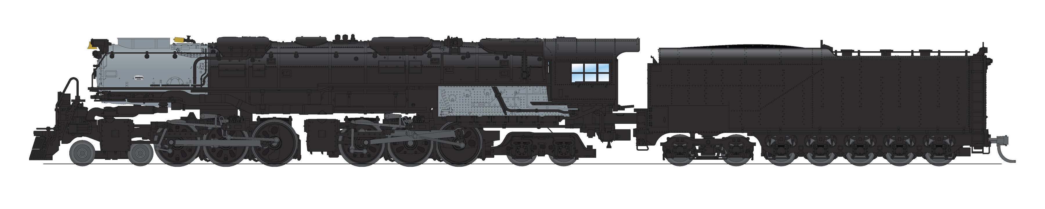 REFURBISHED R8661 UP Challenger 4-6-6-4, Unlettered, Black & Graphite, Coal Tender, No-Sound / DCC-Ready, N