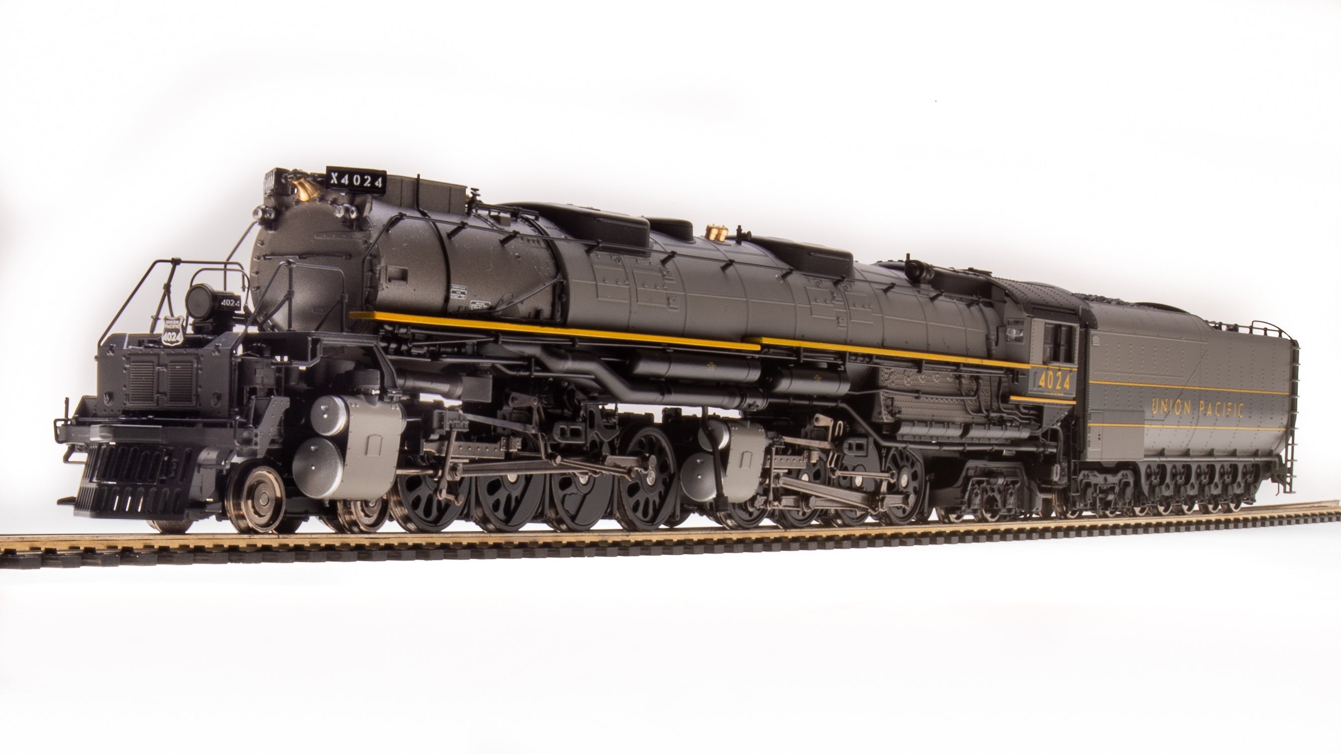 7060 UP Big Boy #4024, Two-Tone Gray w/ Yellow, Wilson Aftercooler, 25-C-400 Coal Tender, Paragon4 Sound/DC/DCC, Smoke, HO (Fantasy Paint Scheme) Default Title