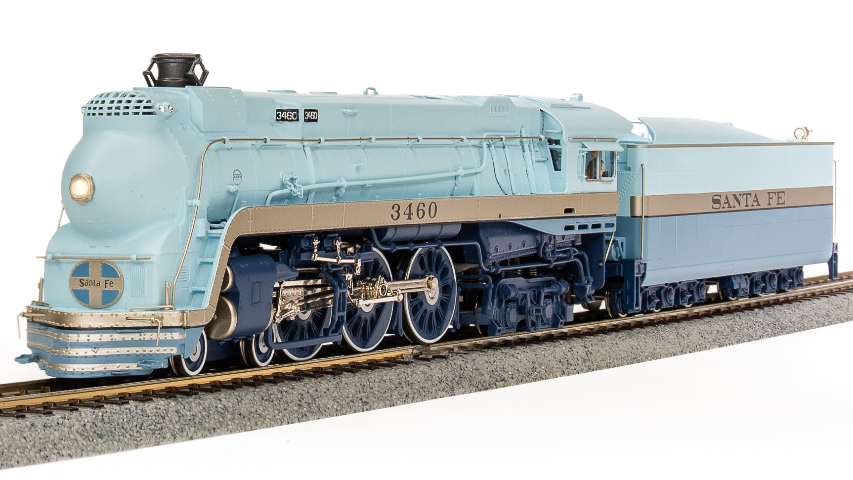 7352 ATSF Blue Goose, #3460, Early 1939 Appearance, Paragon4 Sound/DC/DCC, Smoke, HO