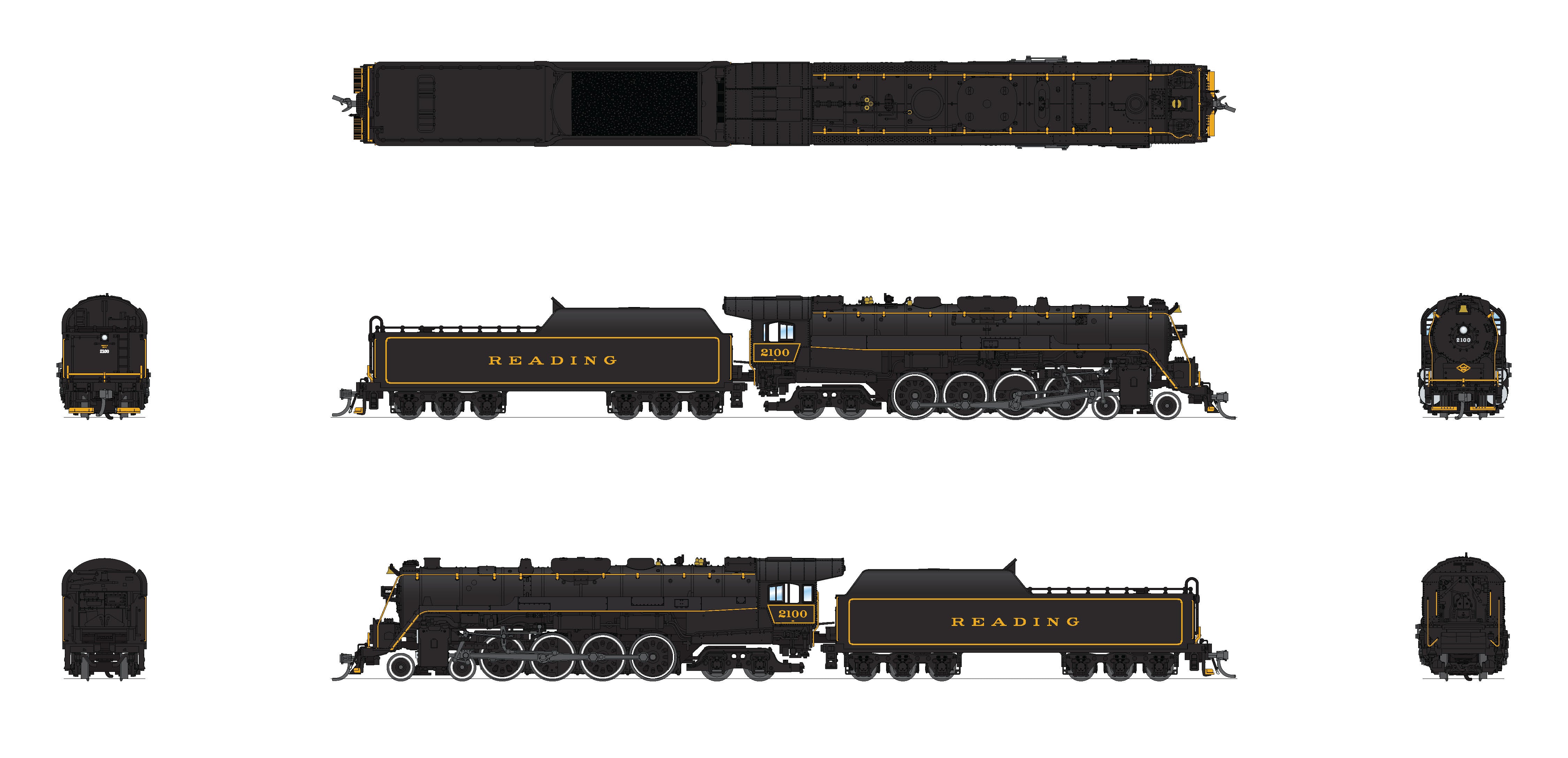 7403 Reading T1 4-8-4, "Iron Horse Rambles" Excursion #2100, Paragon4 Sound/DC/DCC, Smoke, N Default Title
