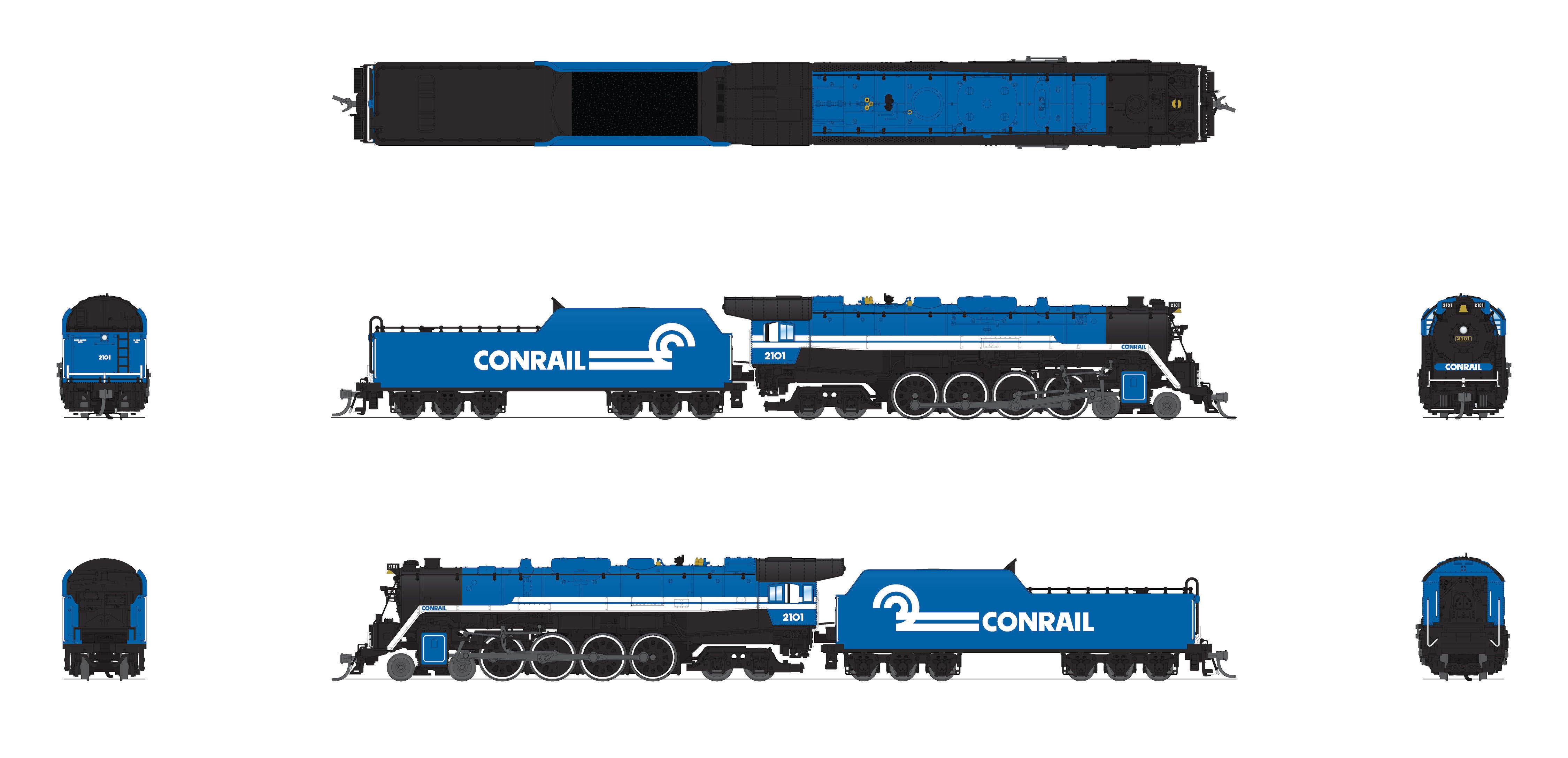 7412 Reading T1 4-8-4, Conrail Steam Special #2101, Paragon4 Sound/DC/DCC, Smoke, N (Fantasy Paint Scheme) Default Title