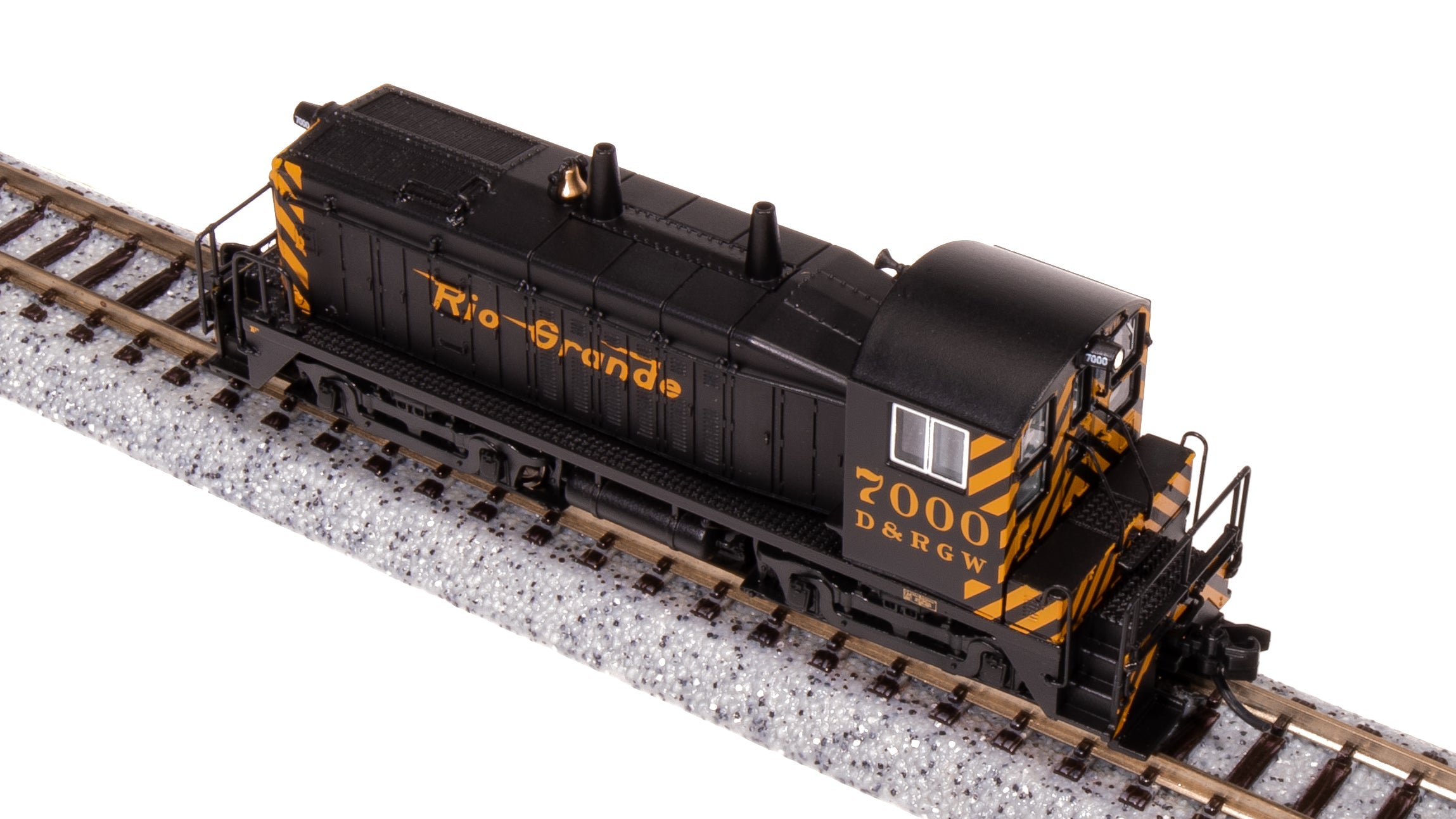**(BLEMISHED, SEE PHOTOS, SOLD AS IS) REFURBISHED BR7490 EMD NW2, DRGW 100, Black & Gold, Paragon4 Sound/DC/DCC, N