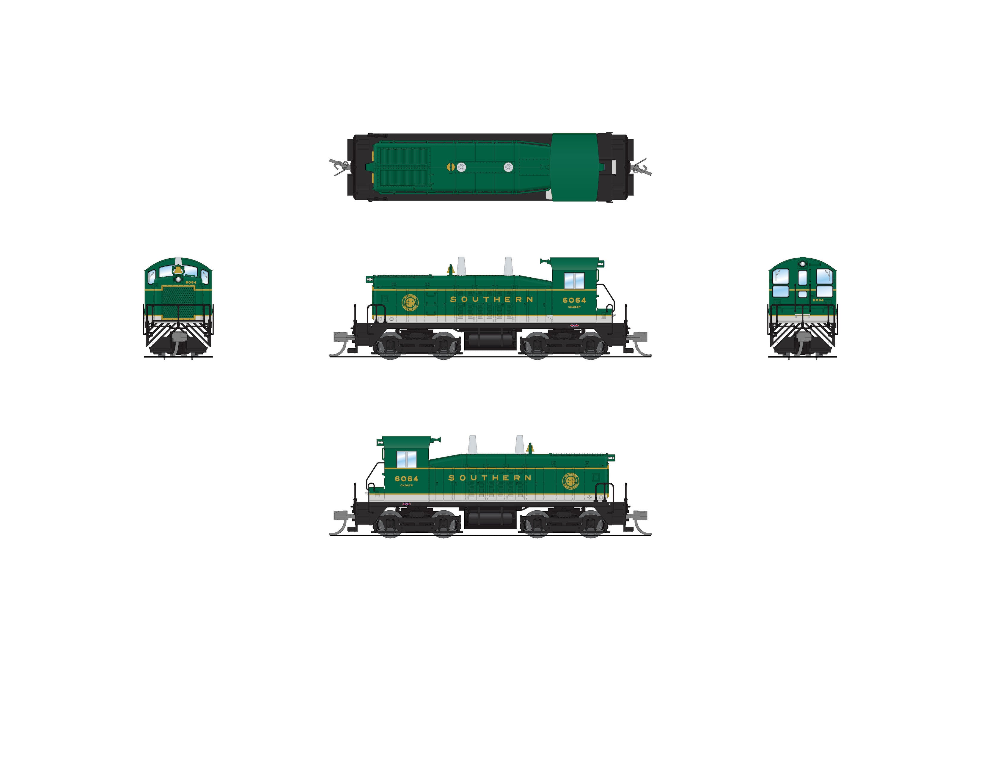 7522 EMD SW7, SOU 6064, As-Delivered Green, Paragon4 Sound/DC/DCC, N Default Title