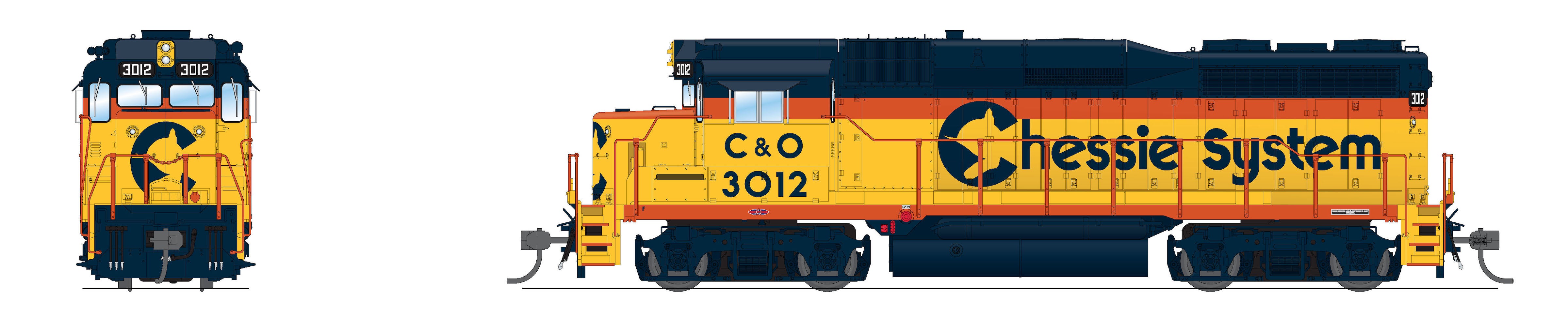 9566 EMD GP30, C&O 3007, Chessie System, No-Sound / DCC-Ready, HO