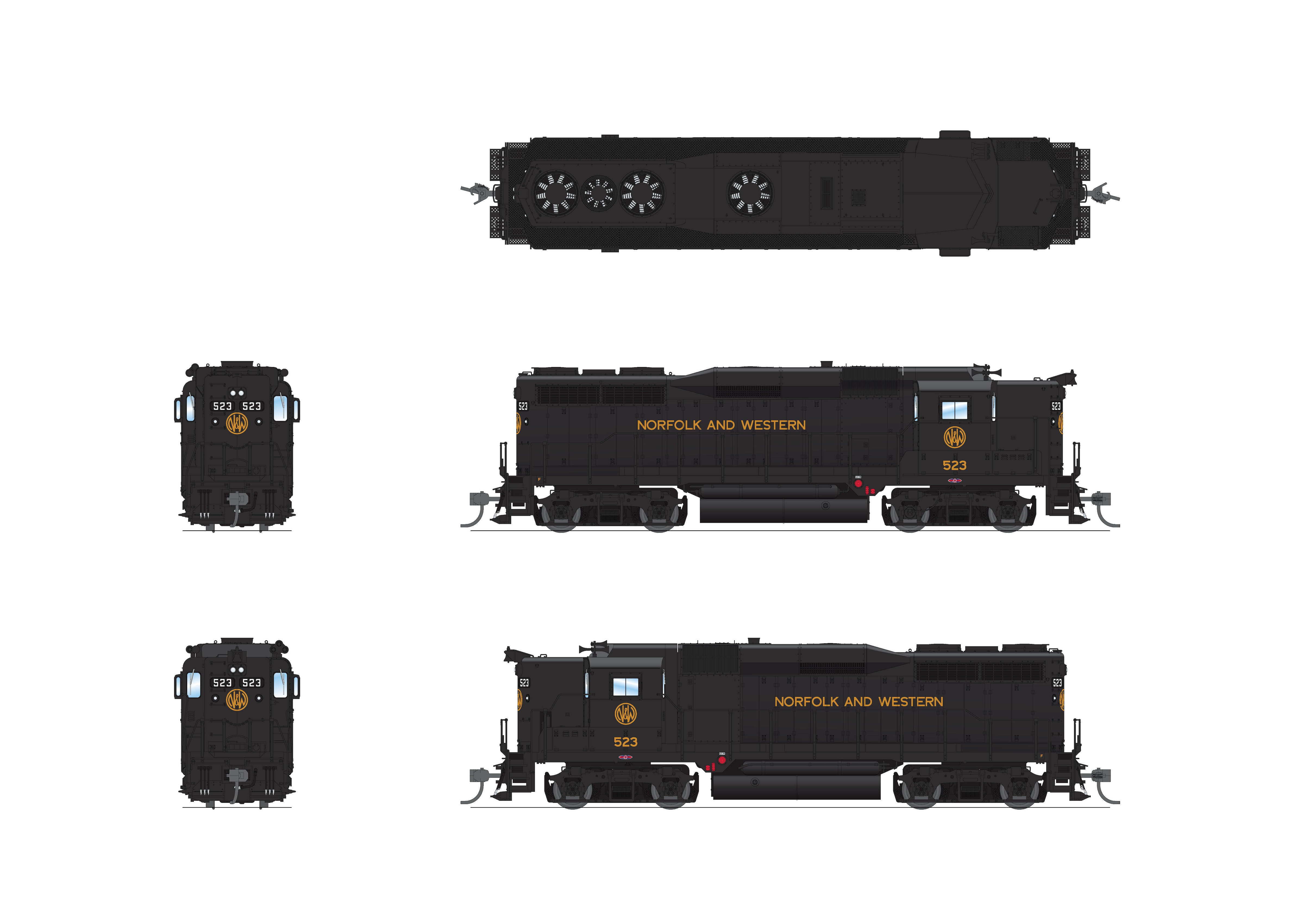 7573 EMD GP30, N&W 525, As-Delivered, Paragon4 Sound/DC/DCC, HO