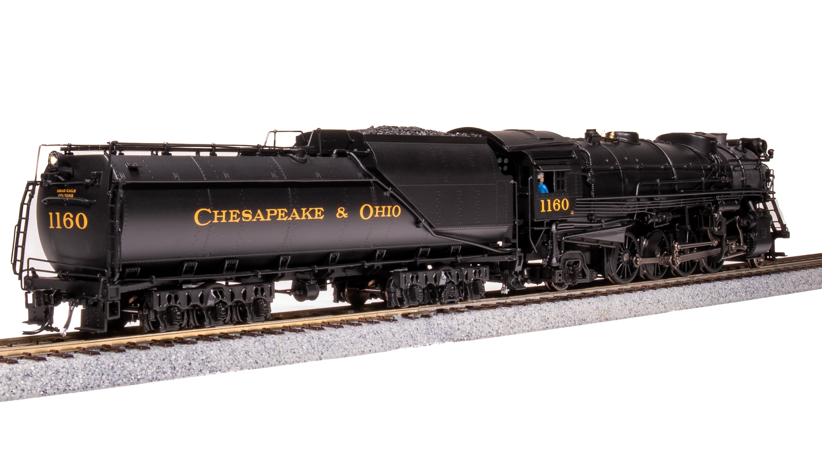 7591 Chesapeake & Ohio K-2 Mikado, #1168, 16-VC Tender, Paragon4 Sound/DC/DCC, Smoke, HO