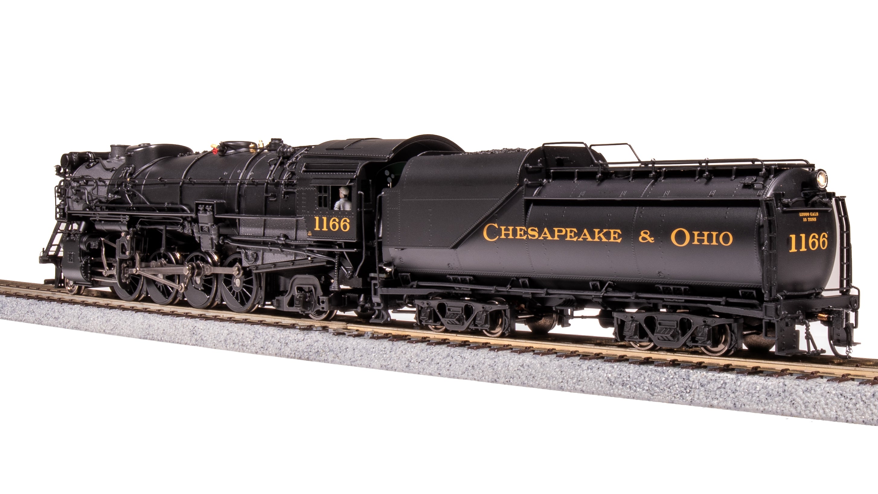 7595 Chesapeake & Ohio K-2 Mikado, Unlettered, 16-VC Tender, Paragon4 Sound/DC/DCC, Smoke, HO