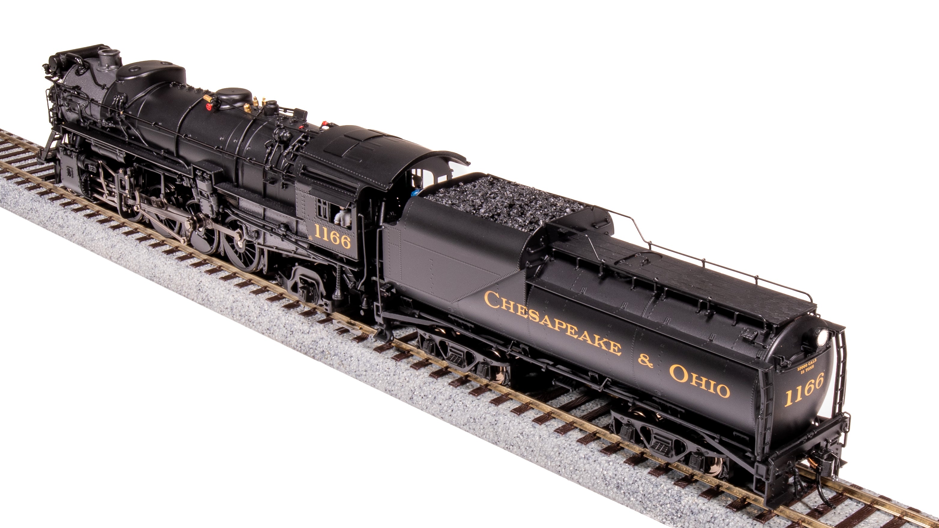 7595 Chesapeake & Ohio K-2 Mikado, Unlettered, 16-VC Tender, Paragon4 Sound/DC/DCC, Smoke, HO