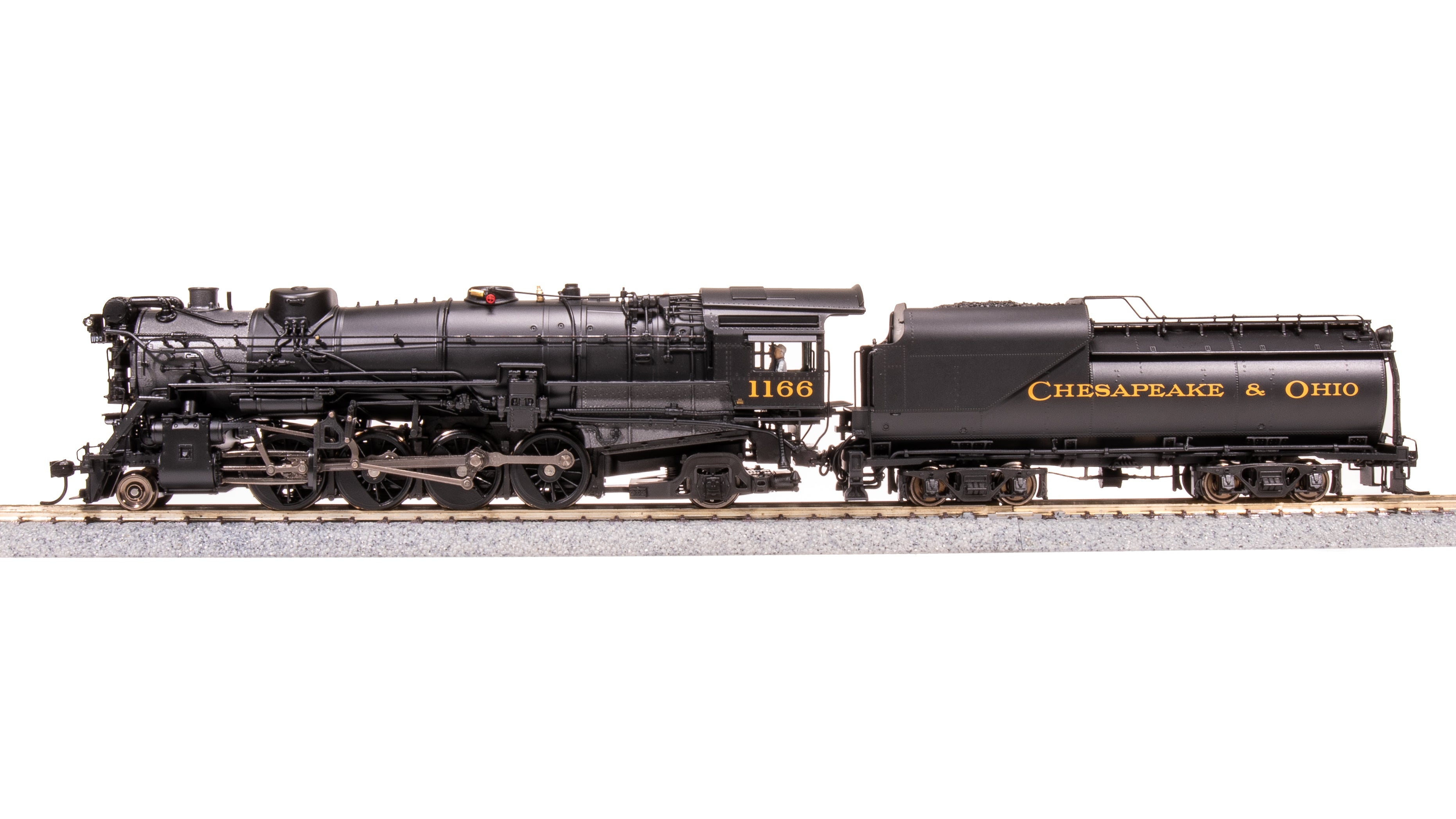 7595 Chesapeake & Ohio K-2 Mikado, Unlettered, 16-VC Tender, Paragon4 Sound/DC/DCC, Smoke, HO