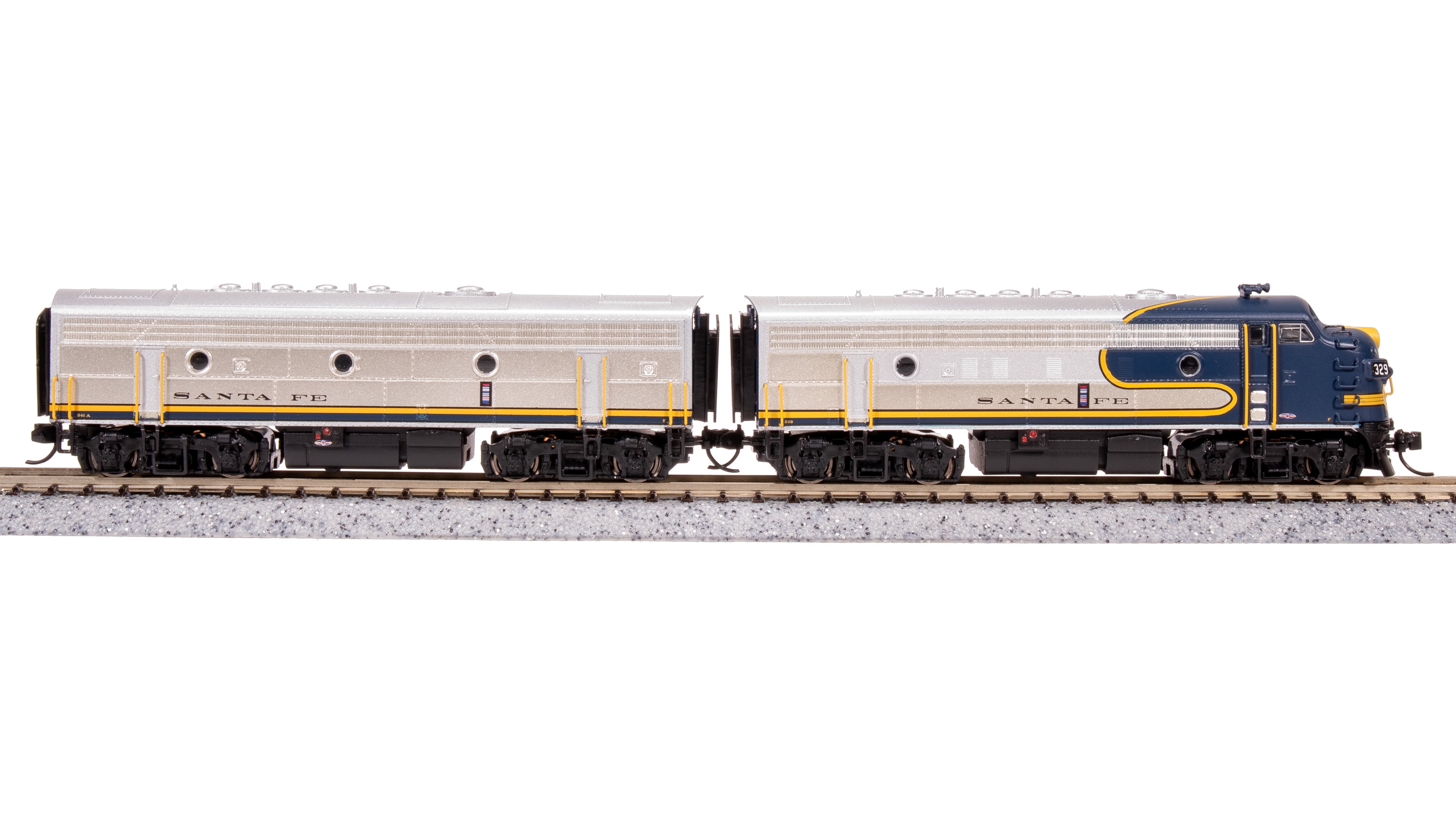 7750 EMD F7 AB, ATSF 329/341A, Bluebonnet, A-unit Paragon4 Sound/DC/DCC, Unpowered B, N Default Title