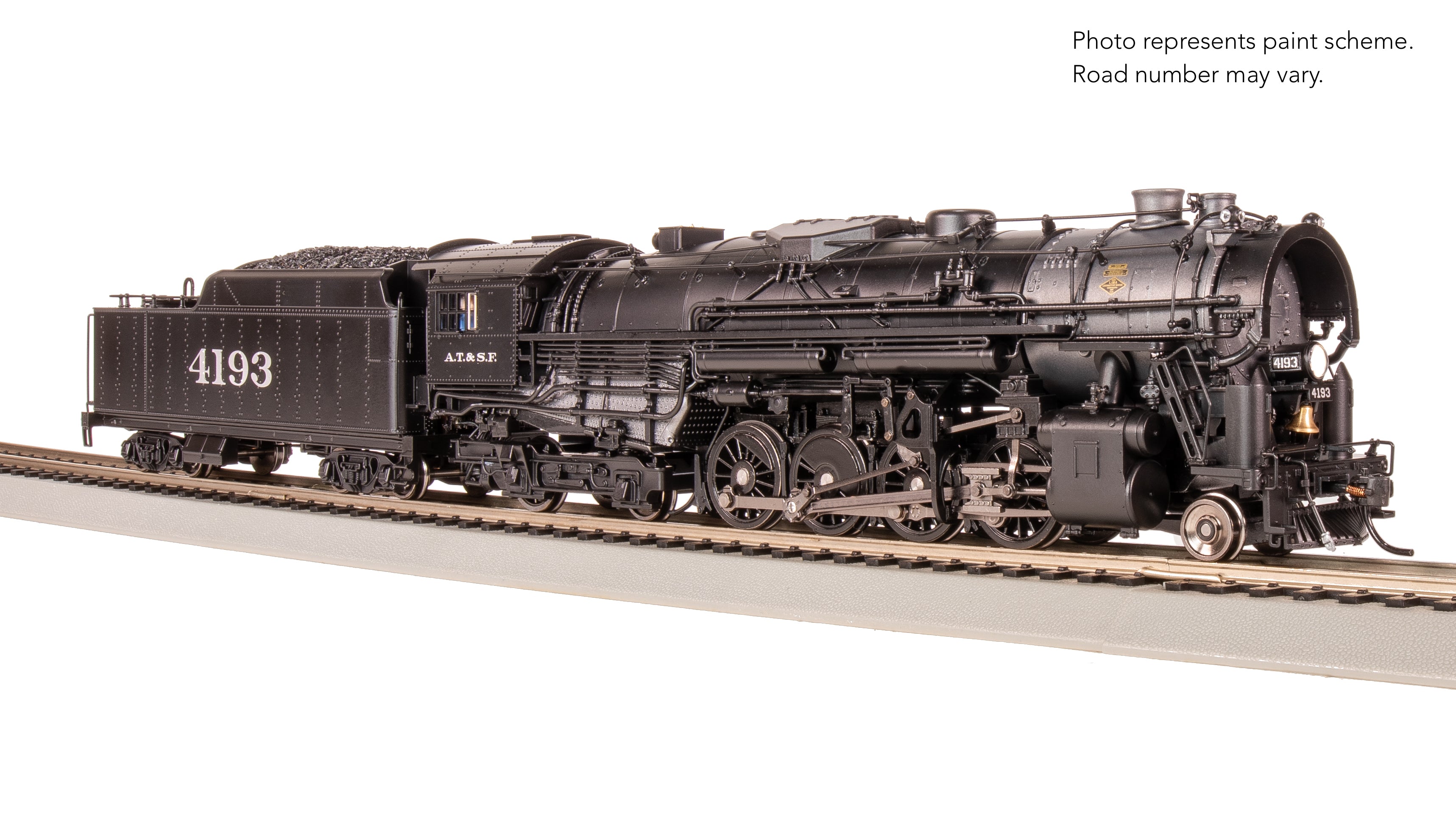 7845 ATSF 2-8-4 Berkshire, T1a #4193, 4-axle Tender, Spoked Main Driver, No-Sound/DCC Ready, HO