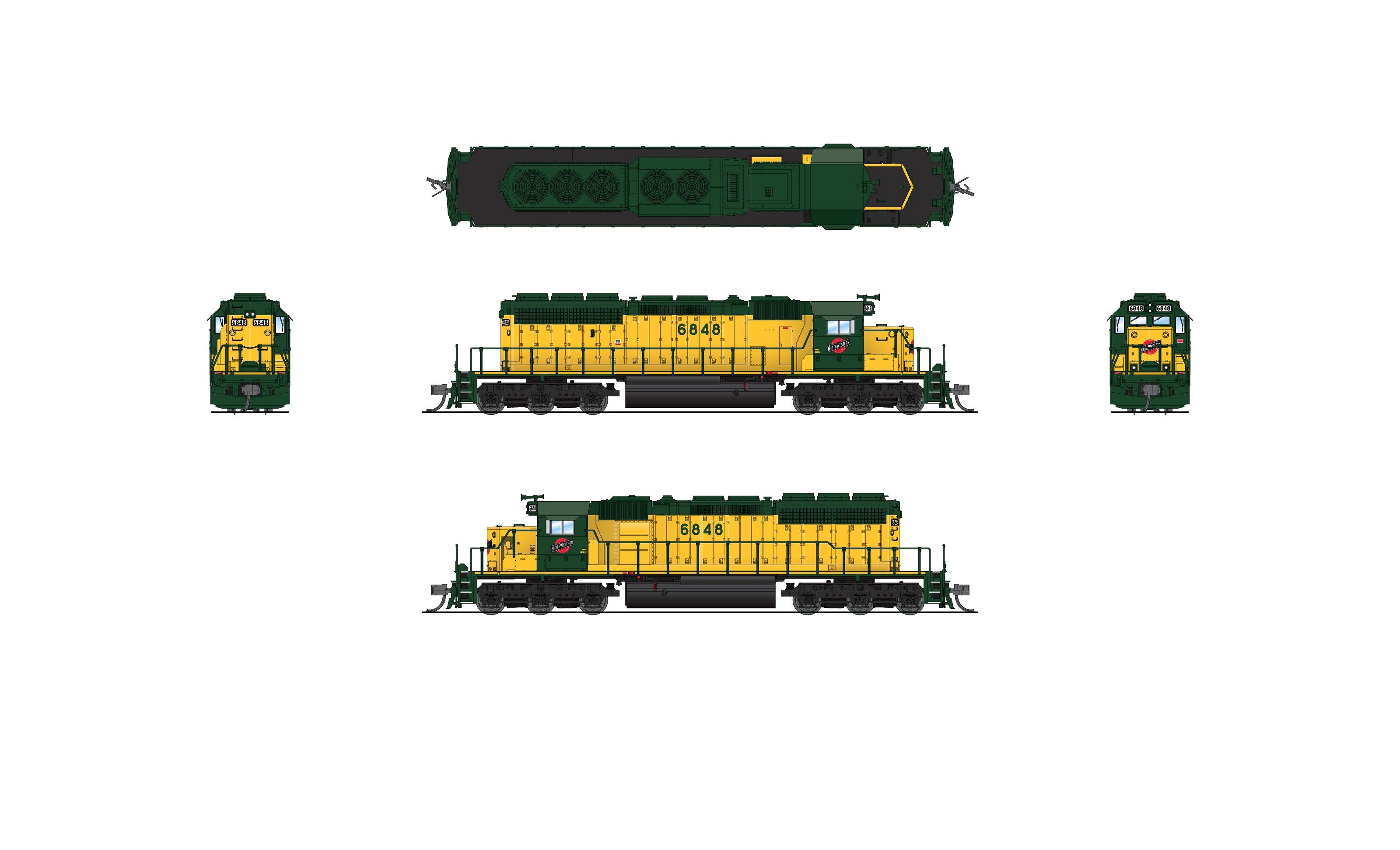 7956 EMD SD40-2, CNW 6867, Green & Traditional Yellow, Paragon4 Sound/DC/DCC, N