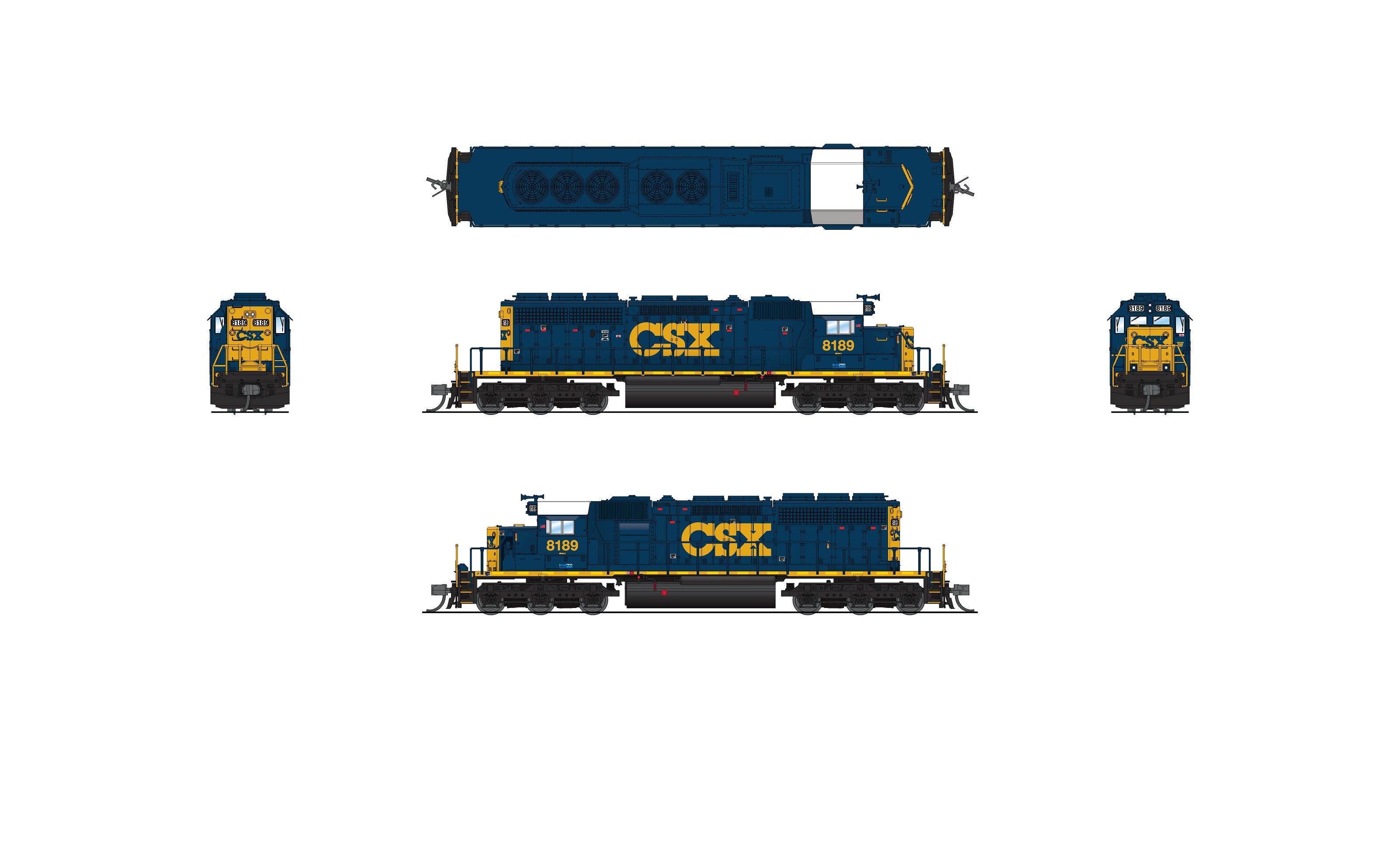 7960 EMD SD40-2, CSX 8206, YN3, Paragon4 Sound/DC/DCC, N