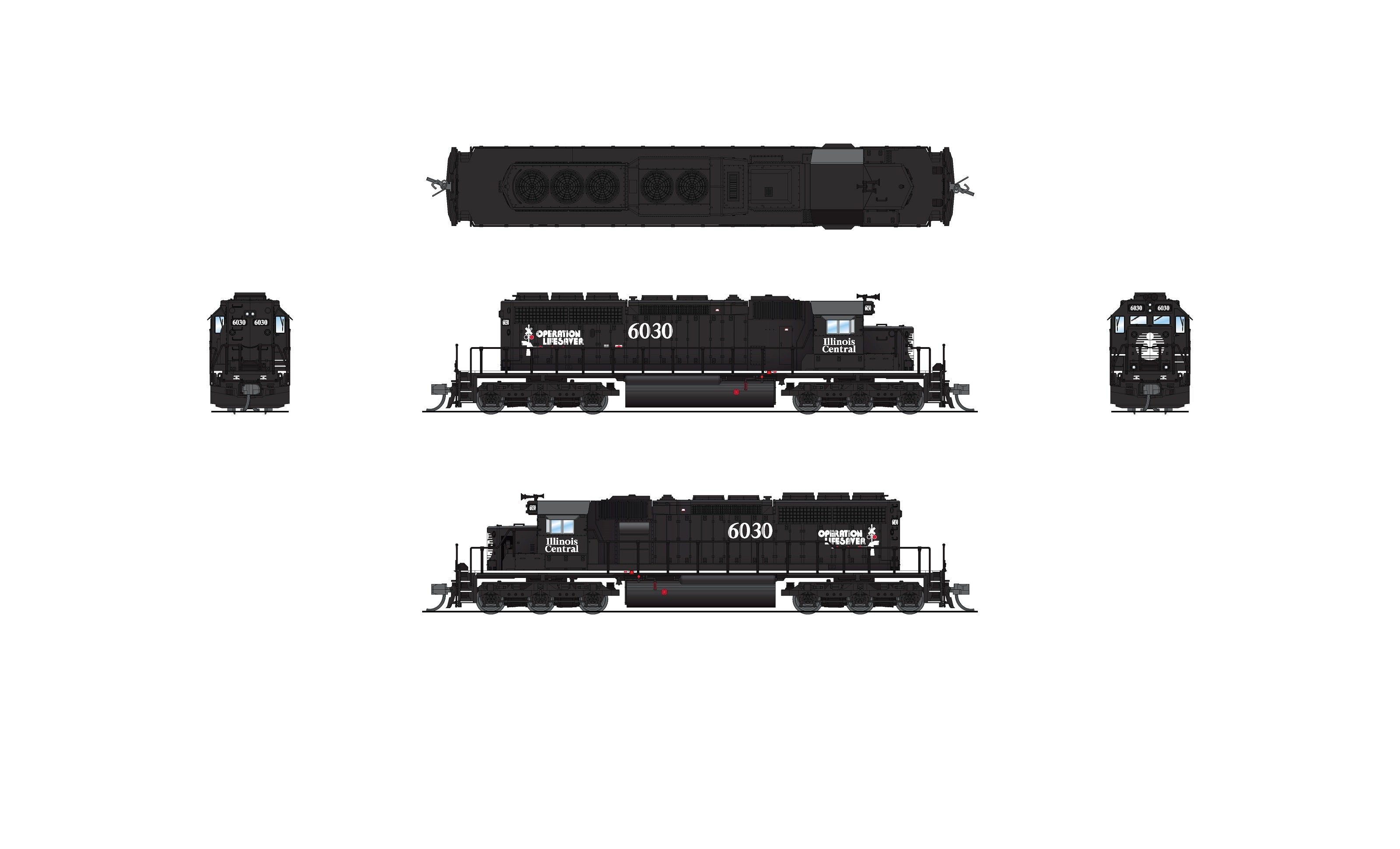 7962 EMD SD40-2, IC 6257, Black Operation Lifesaver, Paragon4 Sound/DC/DCC, N