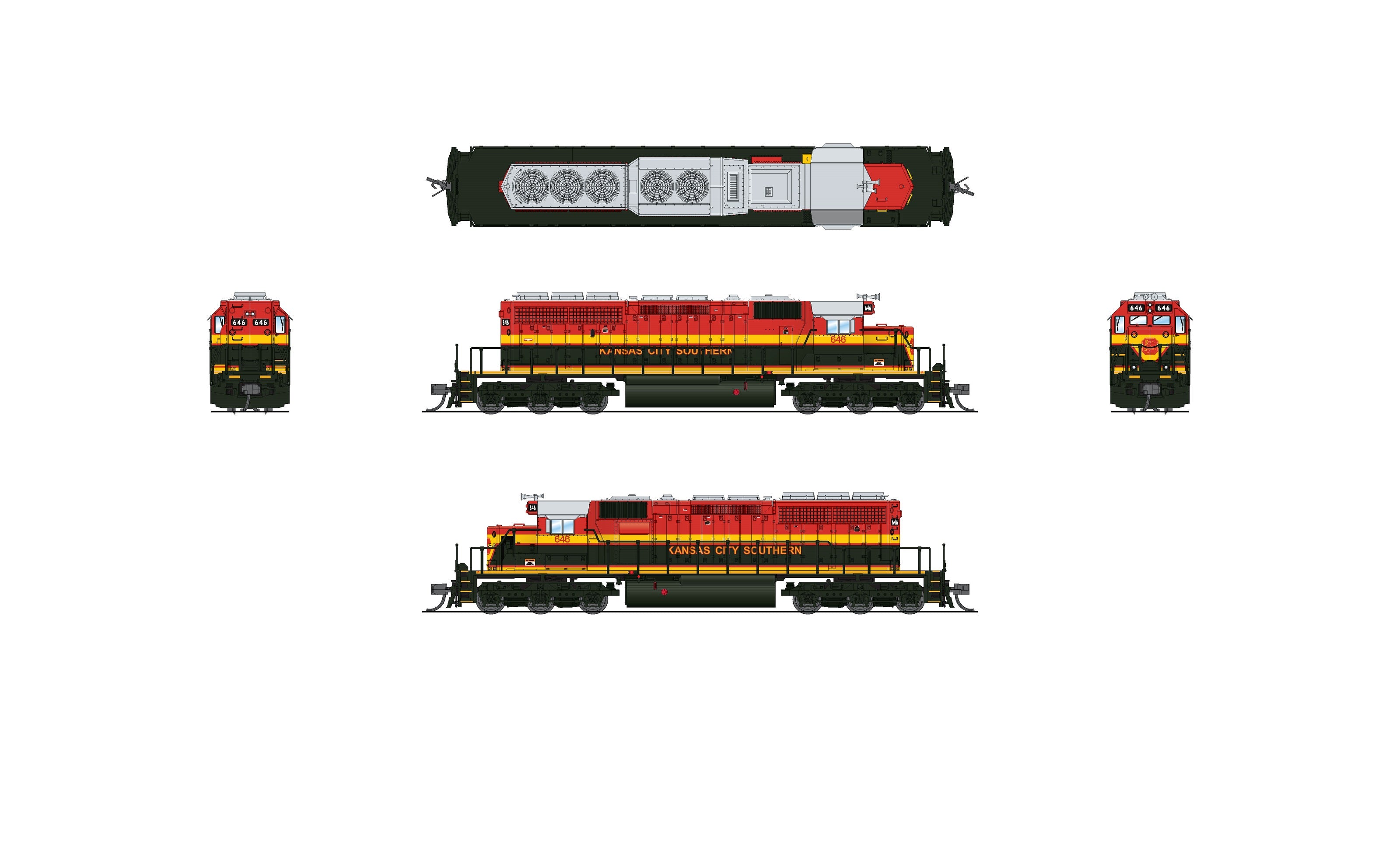 9957 EMD SD40-2, KCS 646, Belle Scheme, No-Sound / DCC-Ready, N