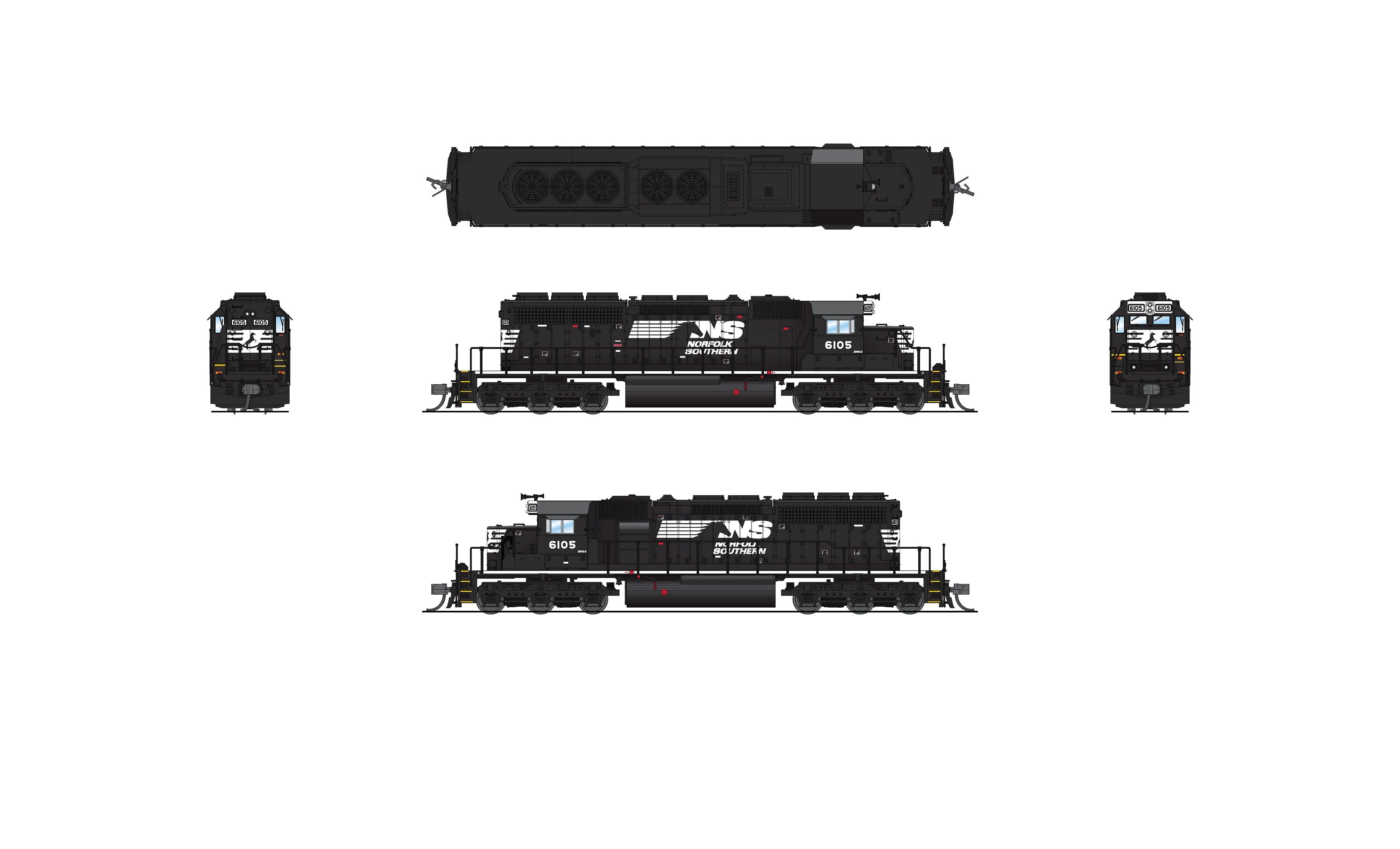 9958 EMD SD40-2, NS 6105, Horsehead Scheme, No-Sound / DCC-Ready, N