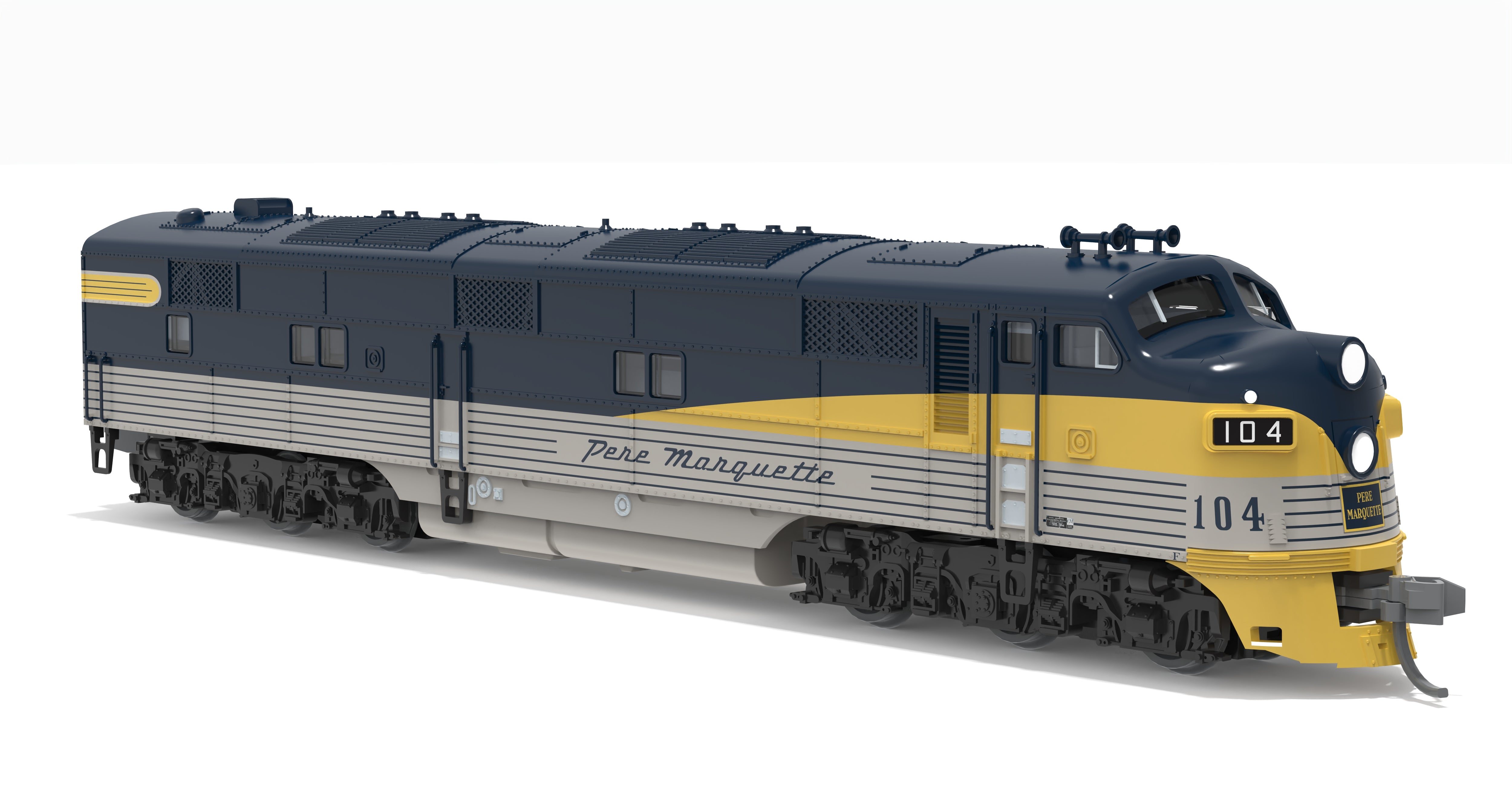 10227 EMD E7A, Pere Marquette #106, Tri-Color Streamliner Scheme, No-Sound / DCC-Ready, N
