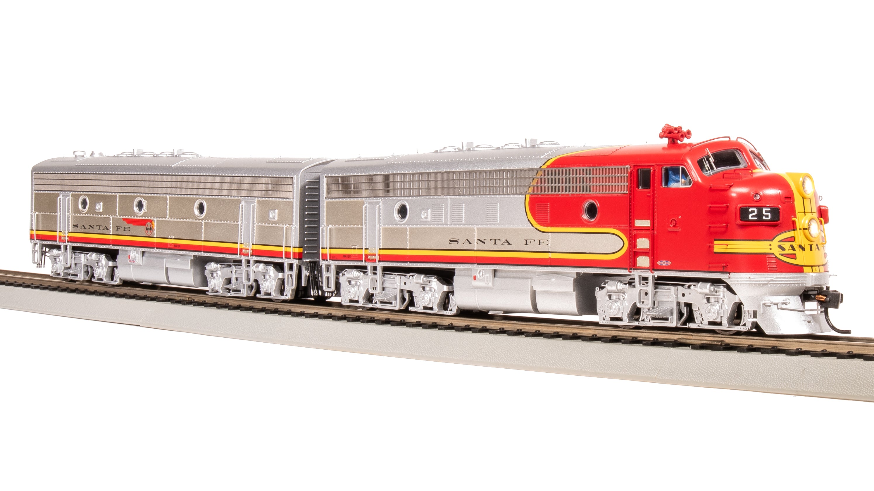 8160 EMD F3 A/B Set, ATSF 25L/25A, Warbonnet Scheme, 1960's Configuration, A-unit Paragon4 Sound/DC/DCC, Unpowered B, HO