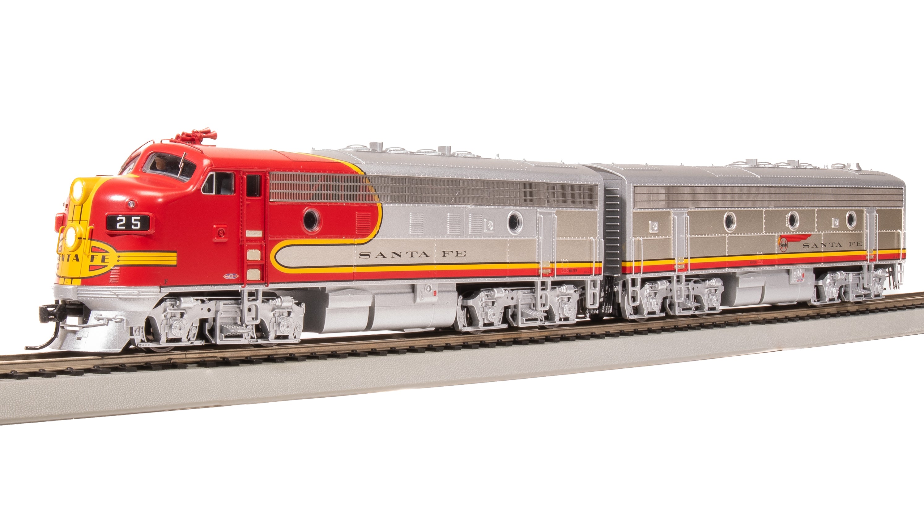 8160 EMD F3 A/B Set, ATSF 25L/25A, Warbonnet Scheme, 1960's Configuration, A-unit Paragon4 Sound/DC/DCC, Unpowered B, HO