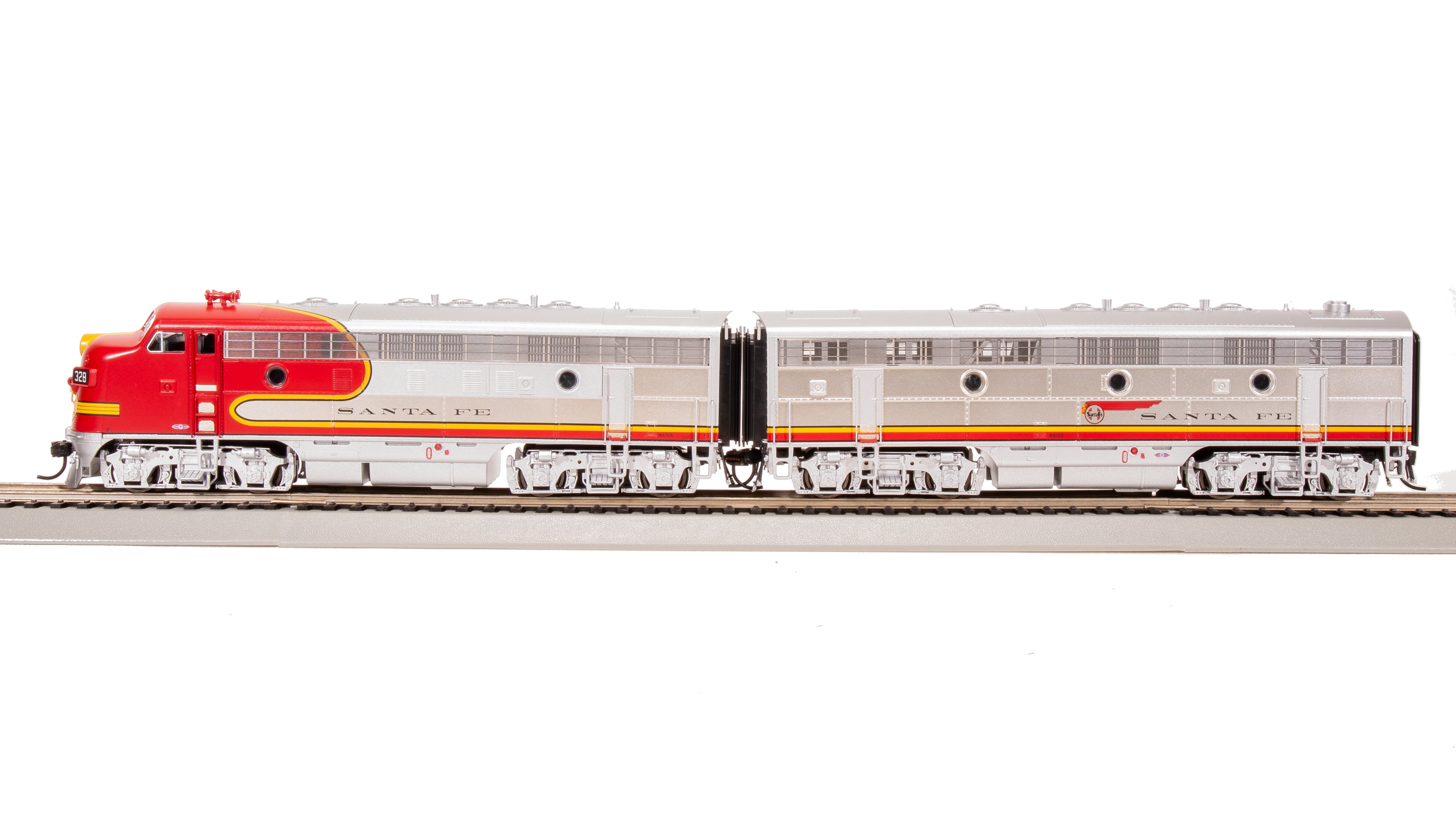 8190 EMD F7 A/B Set, ATSF 328L/328A, Warbonnet Scheme, 1950's Details, A-unit Paragon4 Sound/DC/DCC, Unpowered B, HO