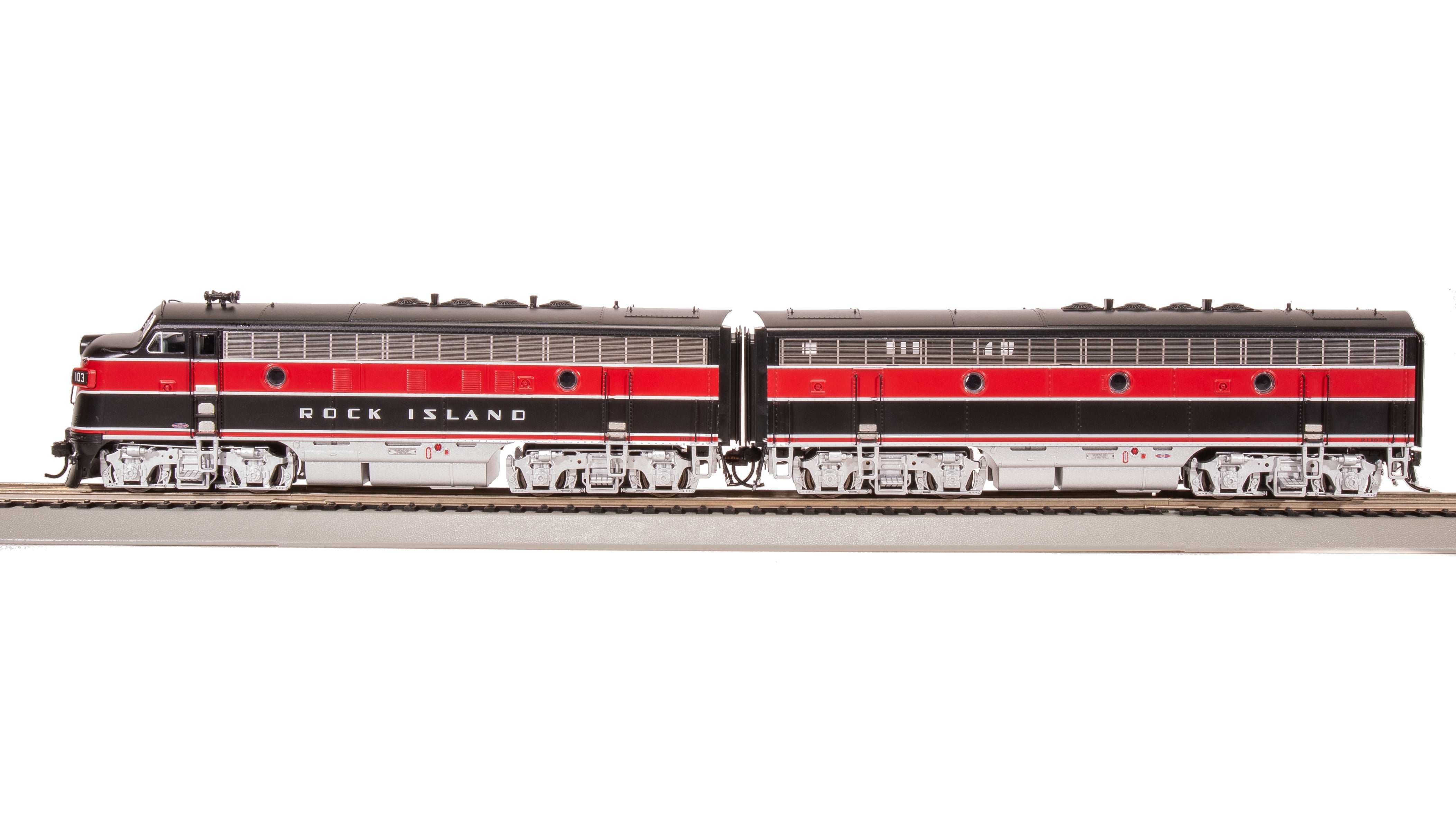 8191 EMD F7 AB, CRIP 103/105B, Red/Black w/ Aluminum Trucks, A-unit Paragon4 Sound/DC/DCC, Unpowered B, HO