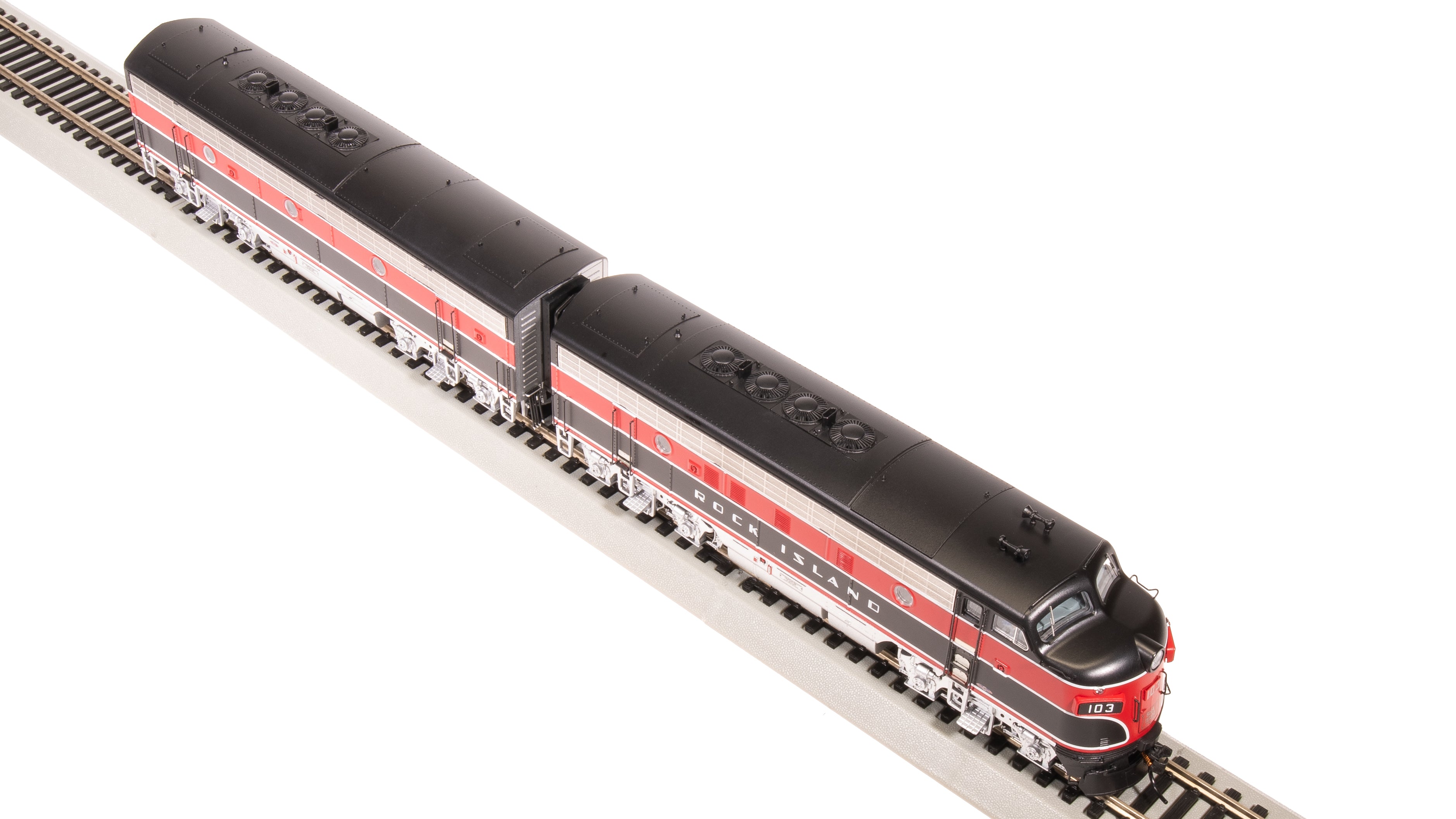 8191 EMD F7 AB, CRIP 103/105B, Red/Black w/ Aluminum Trucks, A-unit Paragon4 Sound/DC/DCC, Unpowered B, HO