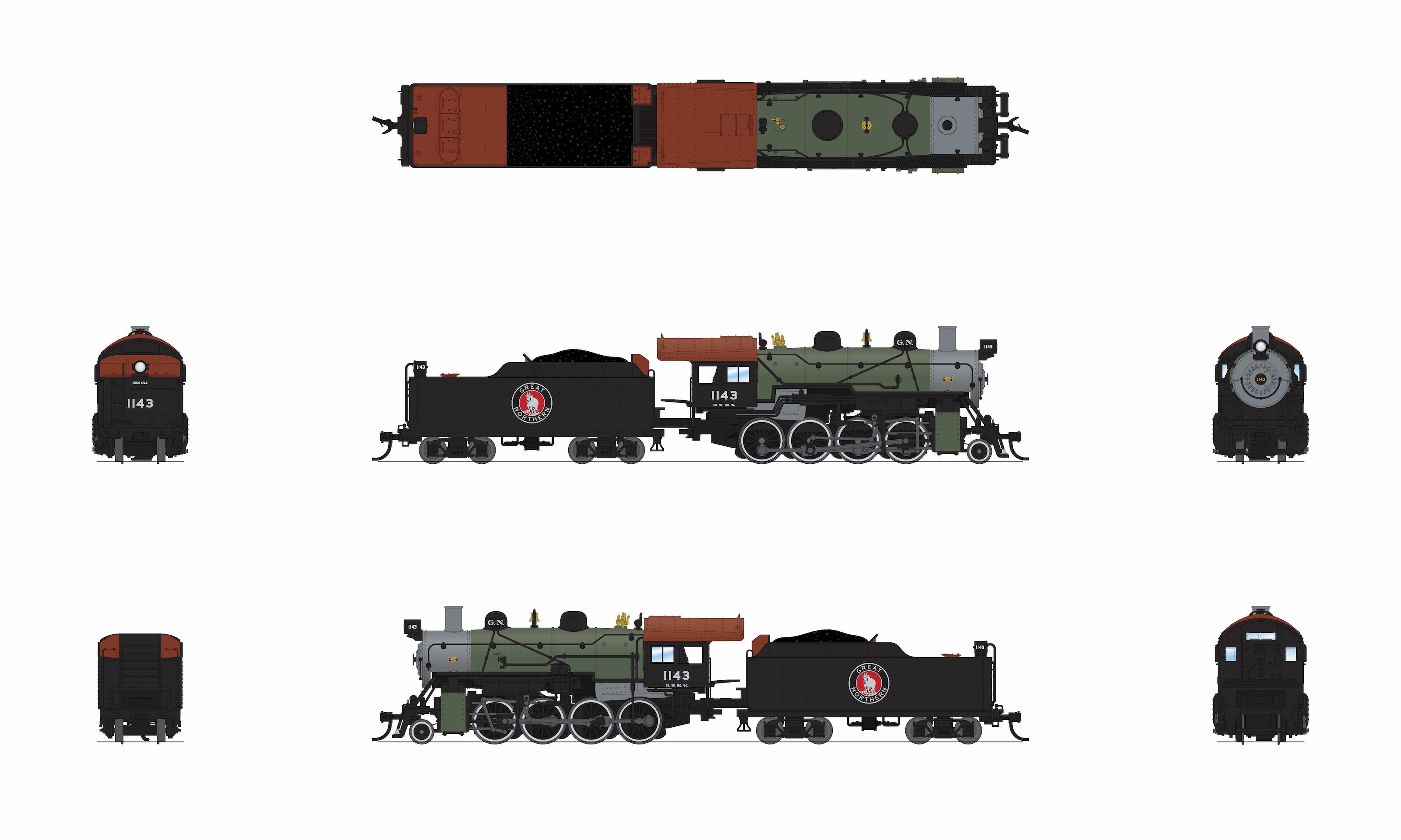 8382 2-8-0 Consolidation, GN 1143, Paragon4 Sound/DC/DCC, w/ Smoke, N