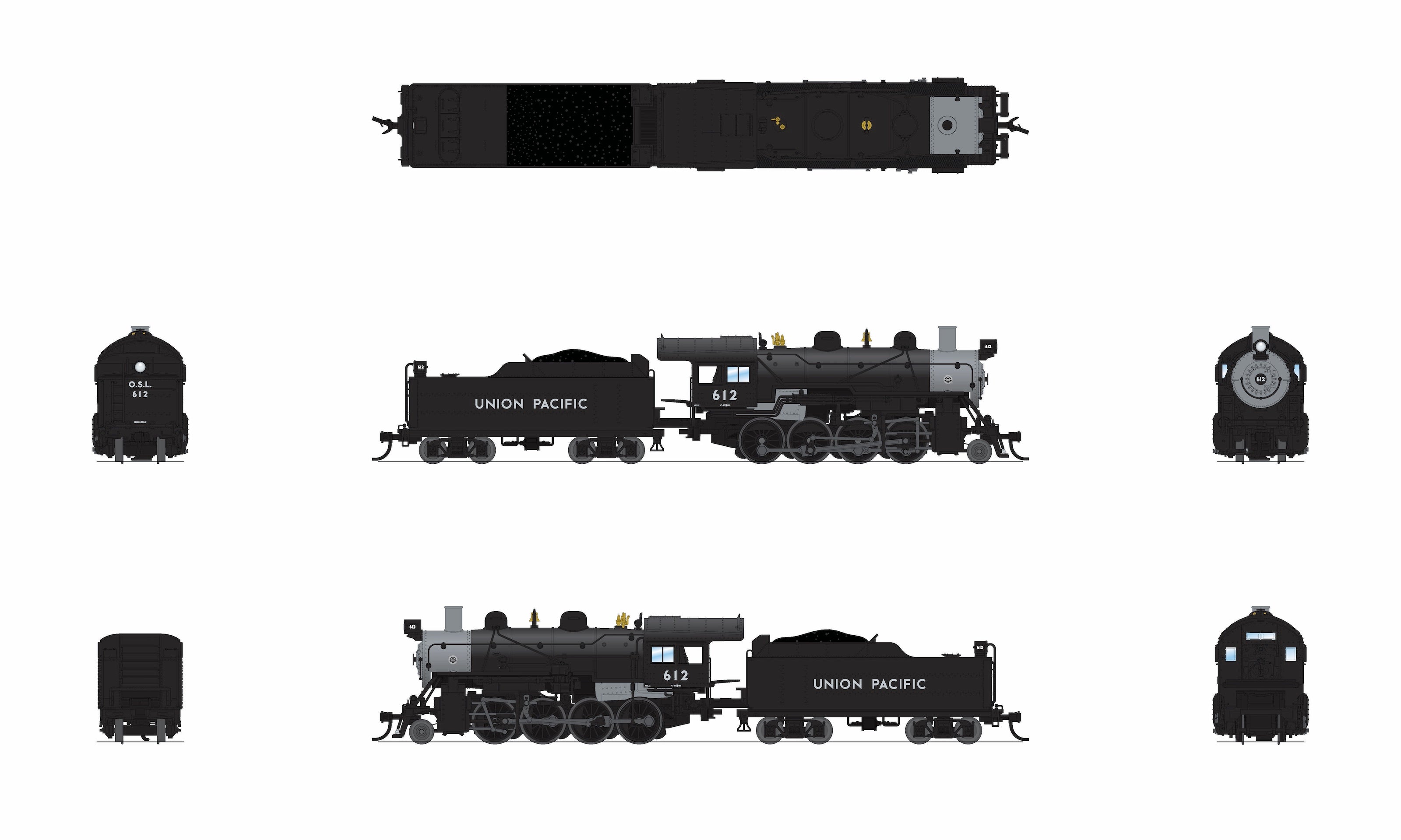 8390 2-8-0 Consolidation, UP 615, Paragon4 Sound/DC/DCC, w/ Smoke, N