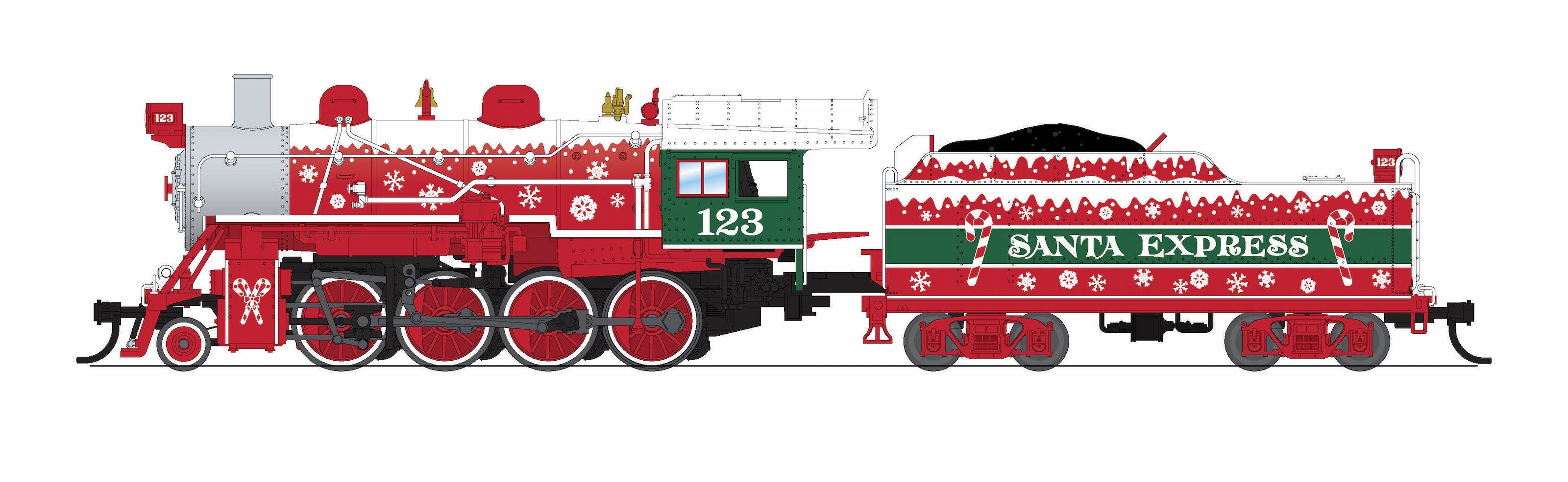 8393 2-8-0 Consolidation, "Santa Express #123", Paragon4 Sound/DC/DCC, w/ Smoke, N (Trainworld Exclusive)