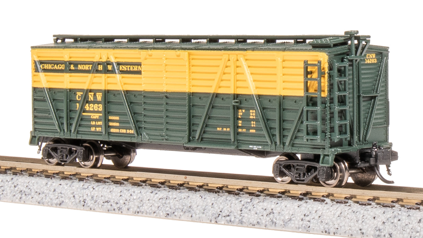 8452 40' Wood Stock Car, CNW 14263, Cattle Sounds, N Scale