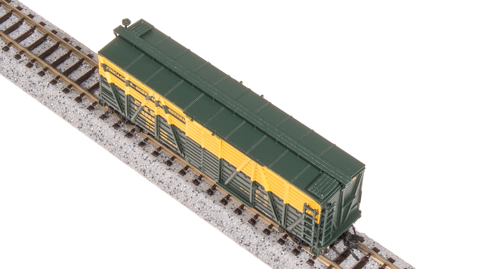 8459 40' Wood Stock Car, CNW 14465, Mule Sounds, N Scale
