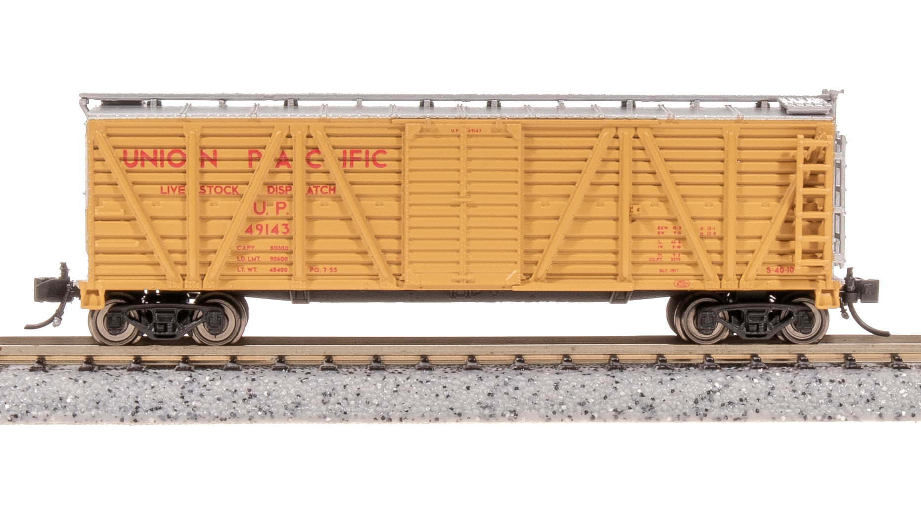 8486 40' Wood Stock Car, UP Stock Car, No Sound, 2-pack, N Scale