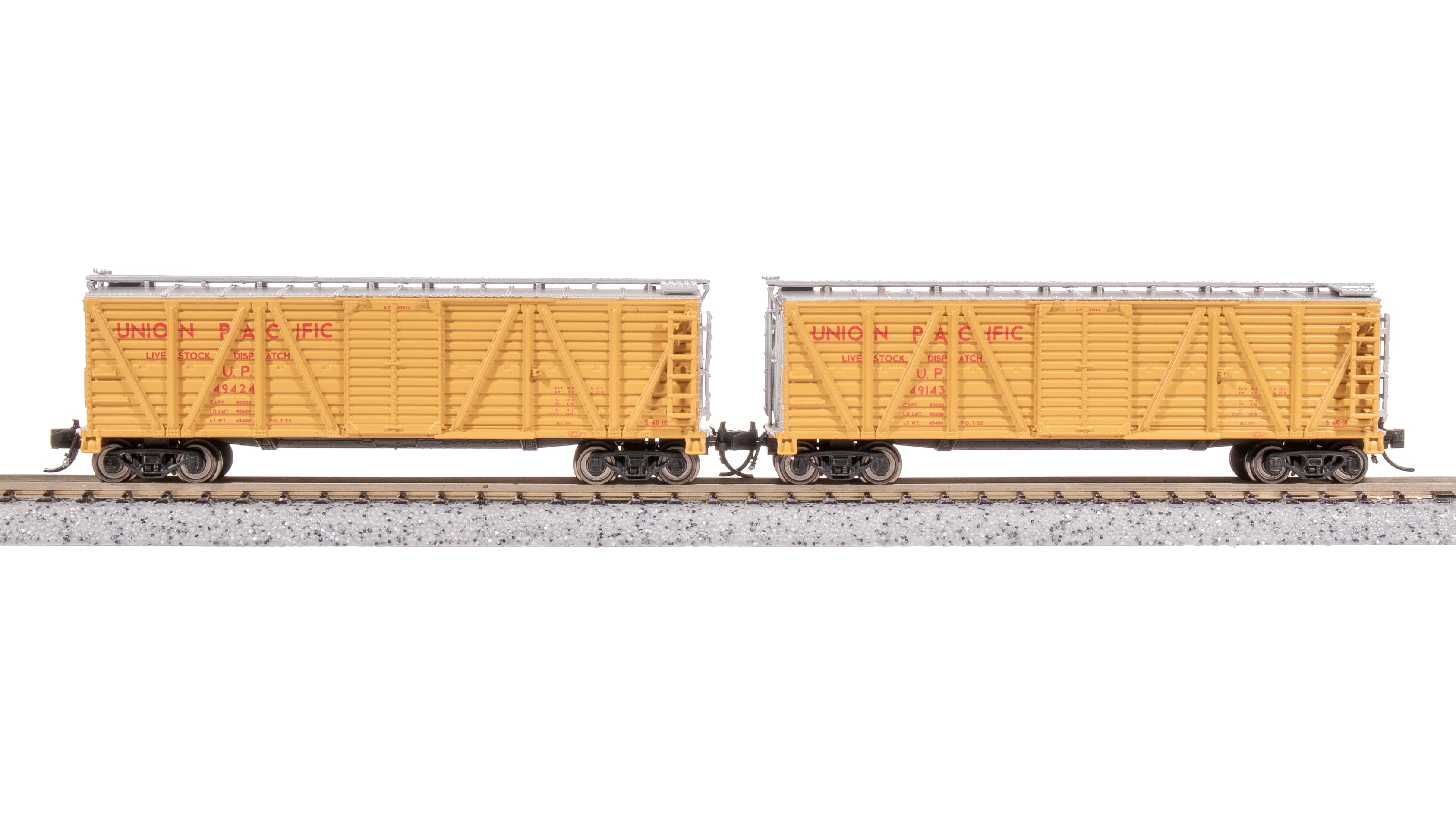 8486 40' Wood Stock Car, UP Stock Car, No Sound, 2-pack, N Scale