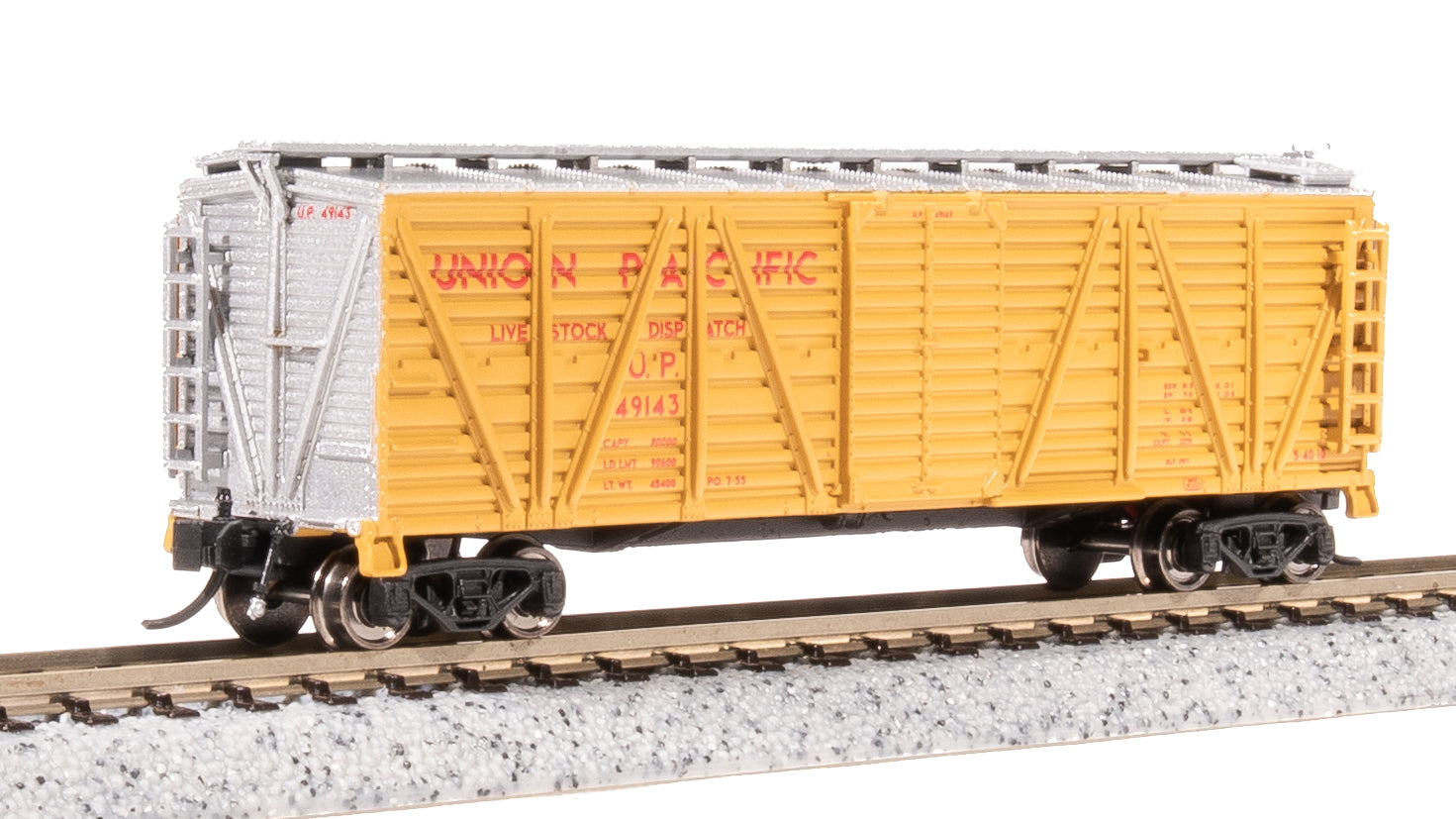 8486 40' Wood Stock Car, UP Stock Car, No Sound, 2-pack, N Scale