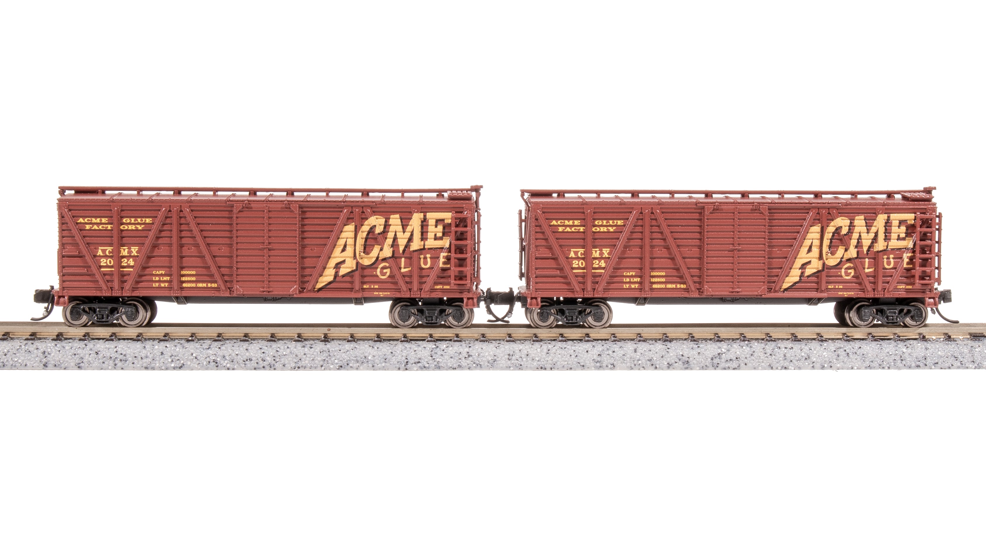 8487 40' Wood Stock Car, Acme Glue Factory, No Sound, 2-pack, N Scale