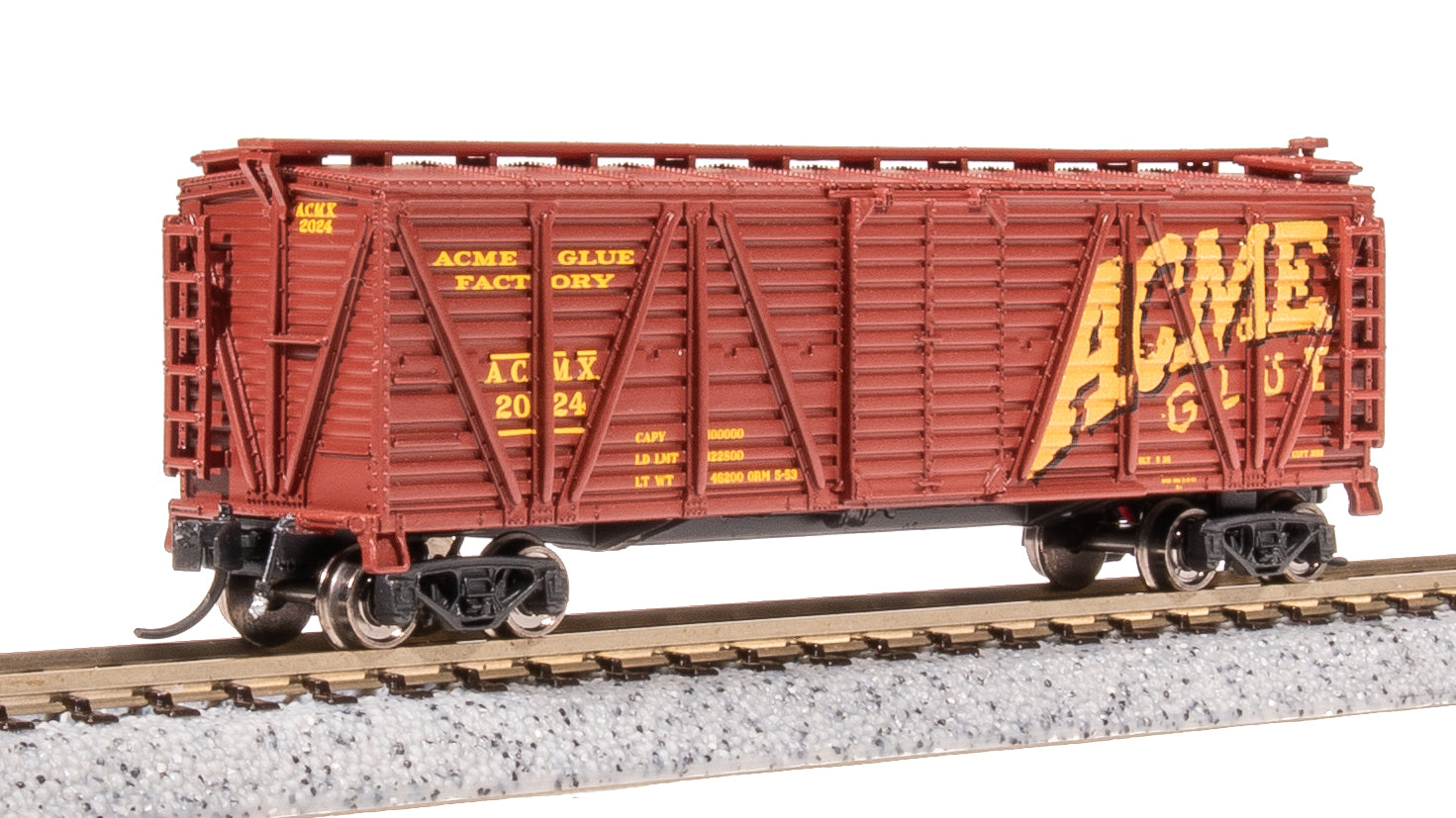 8487 40' Wood Stock Car, Acme Glue Factory, No Sound, 2-pack, N Scale