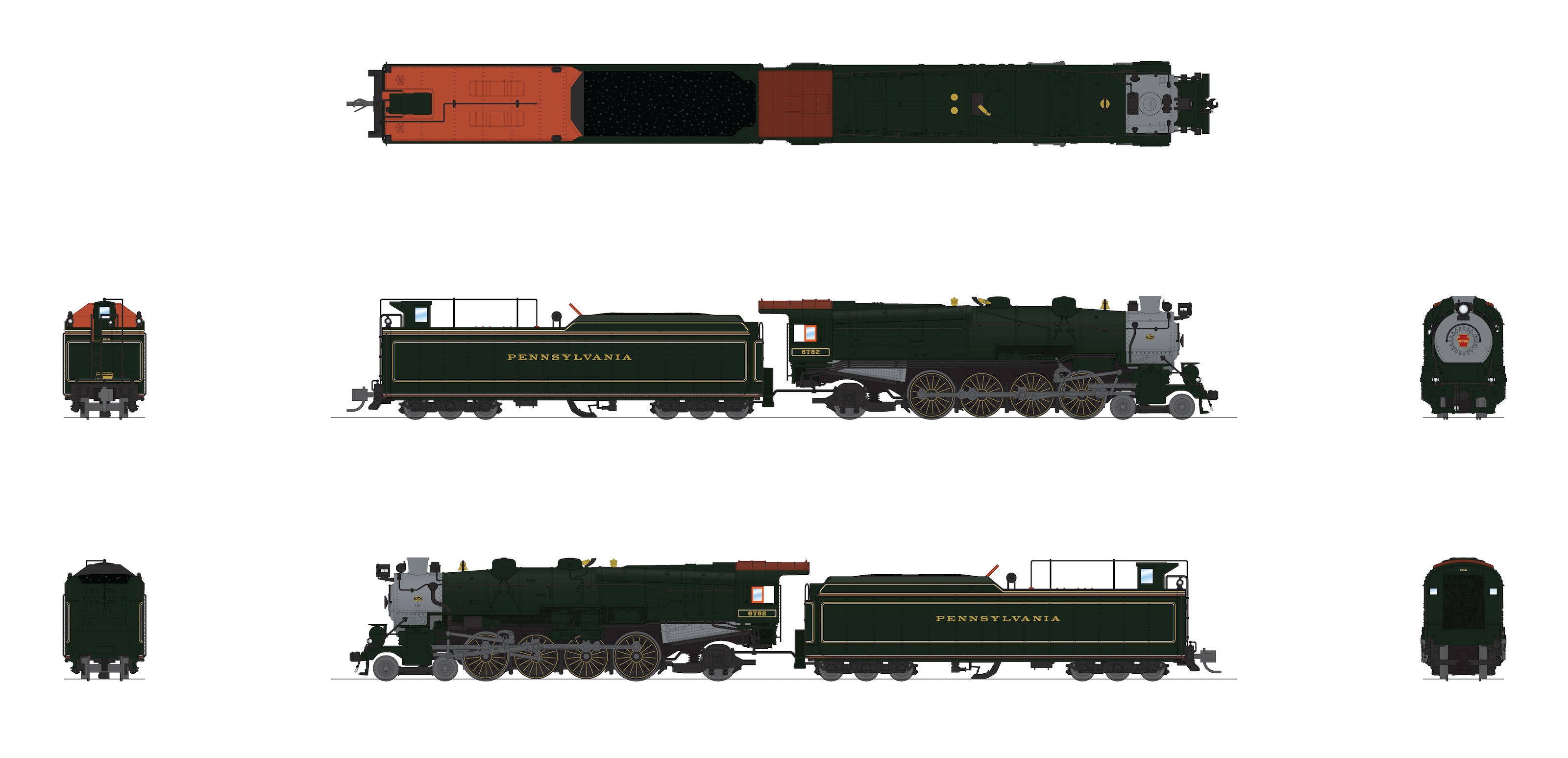 8498 PRR M1b 4-8-2, #6762, DGLE Fantasy Passenger Scheme, No-Sound / DCC-Ready, N Scale Default Title