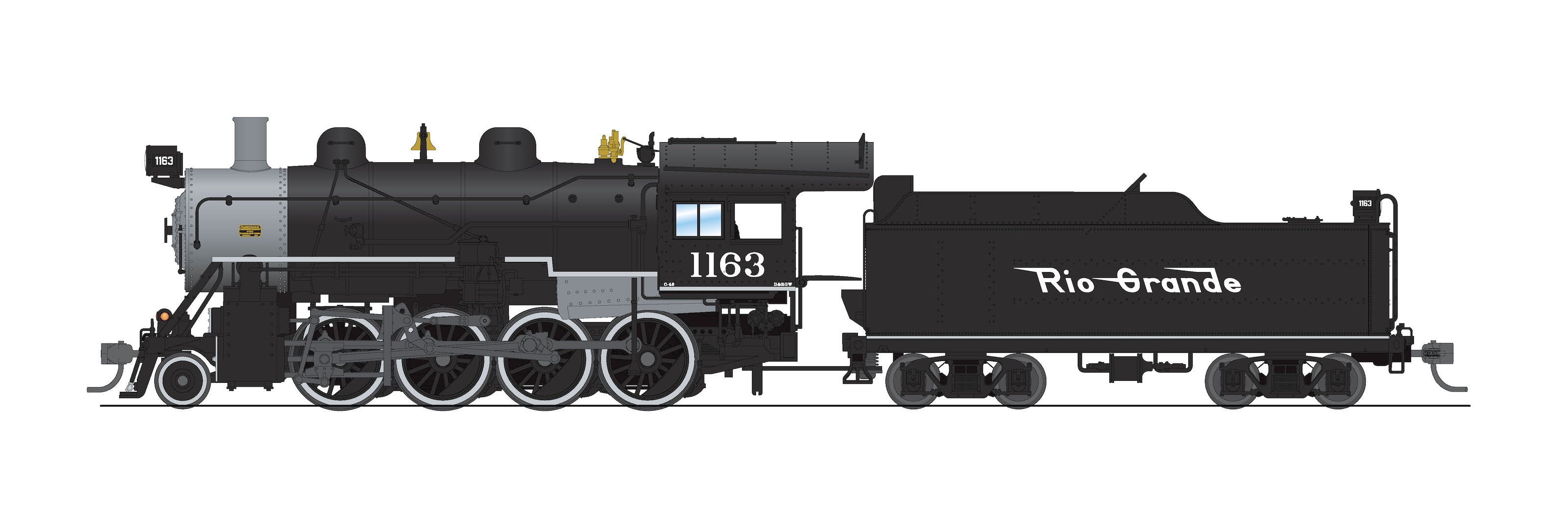 8736 2-8-0 Consolidation, DRGW 1163, Paragon4 Sound/DC/DCC, Smoke, HO