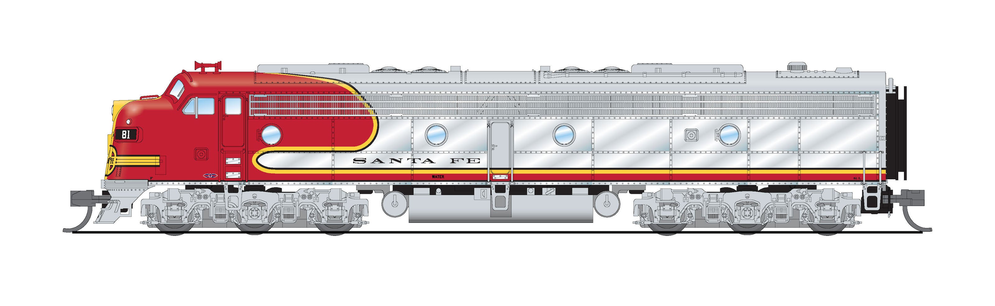 8810 EMD E8 A/B, ATSF 81L / 81A, Warbonnet, A-unit Paragon4 Sound/DC/DCC, Unpowered B-unit, N Default Title