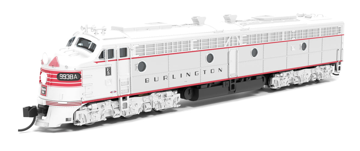 REFURBISHED R8816 EMD E8A, CB&Q 9938A, w/ Red Stripes, Paragon4 Sound/DC/DCC, N